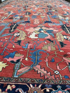 Antique Abstract Persian Serapi circa 1890