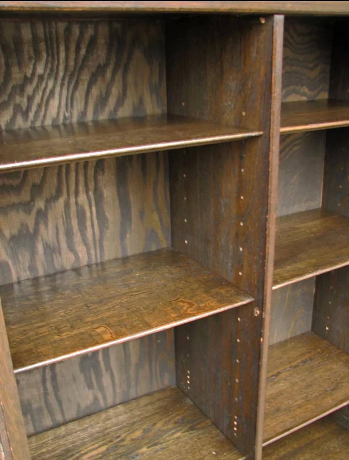 Oak Antique A&C Charles LIMBERT Bookcase w/ Leaded Glass Stickley Era F6156   SALE