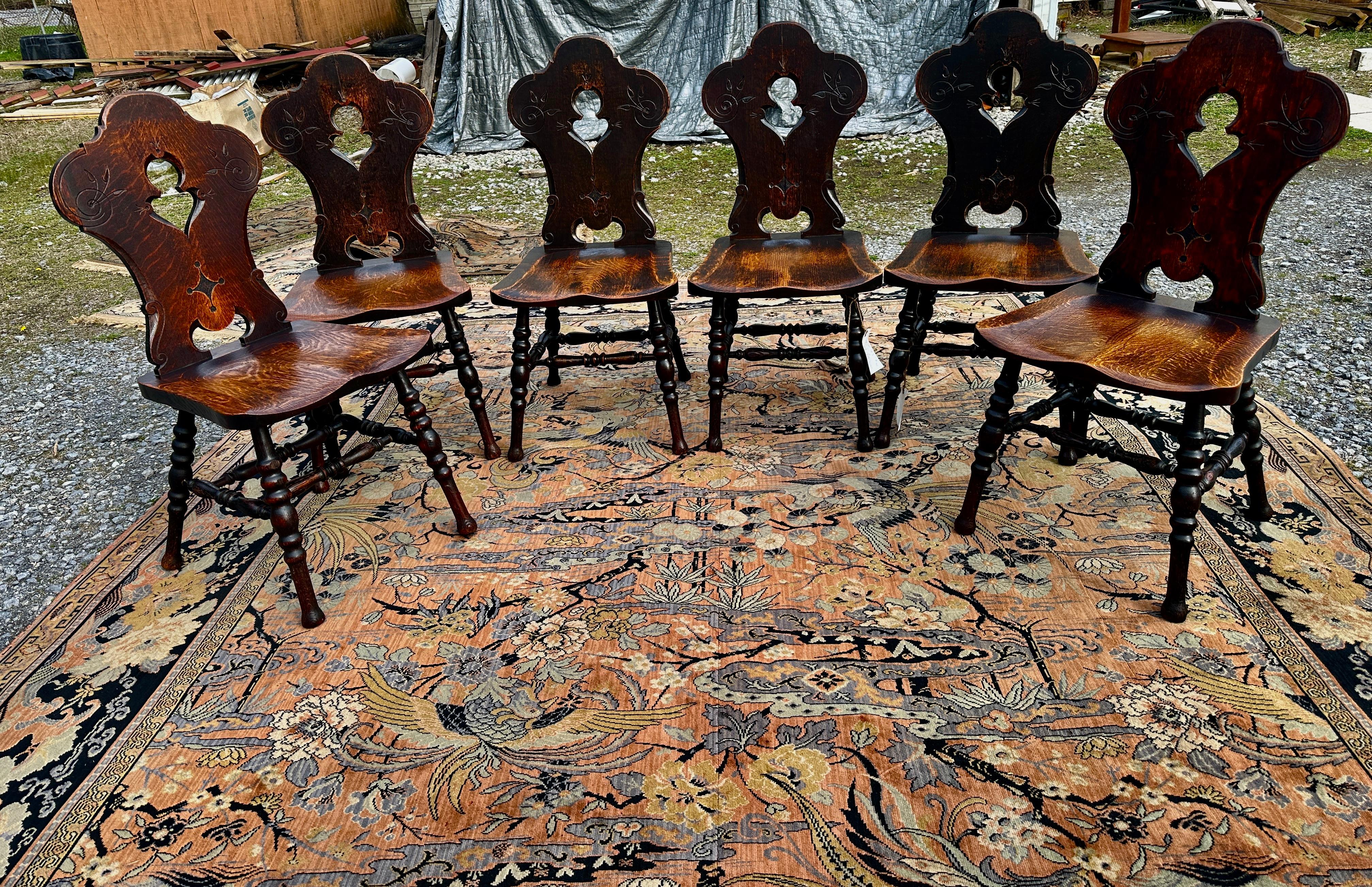 Antique A&C Set of 6 chairs - Stickley, Limbert Era 8