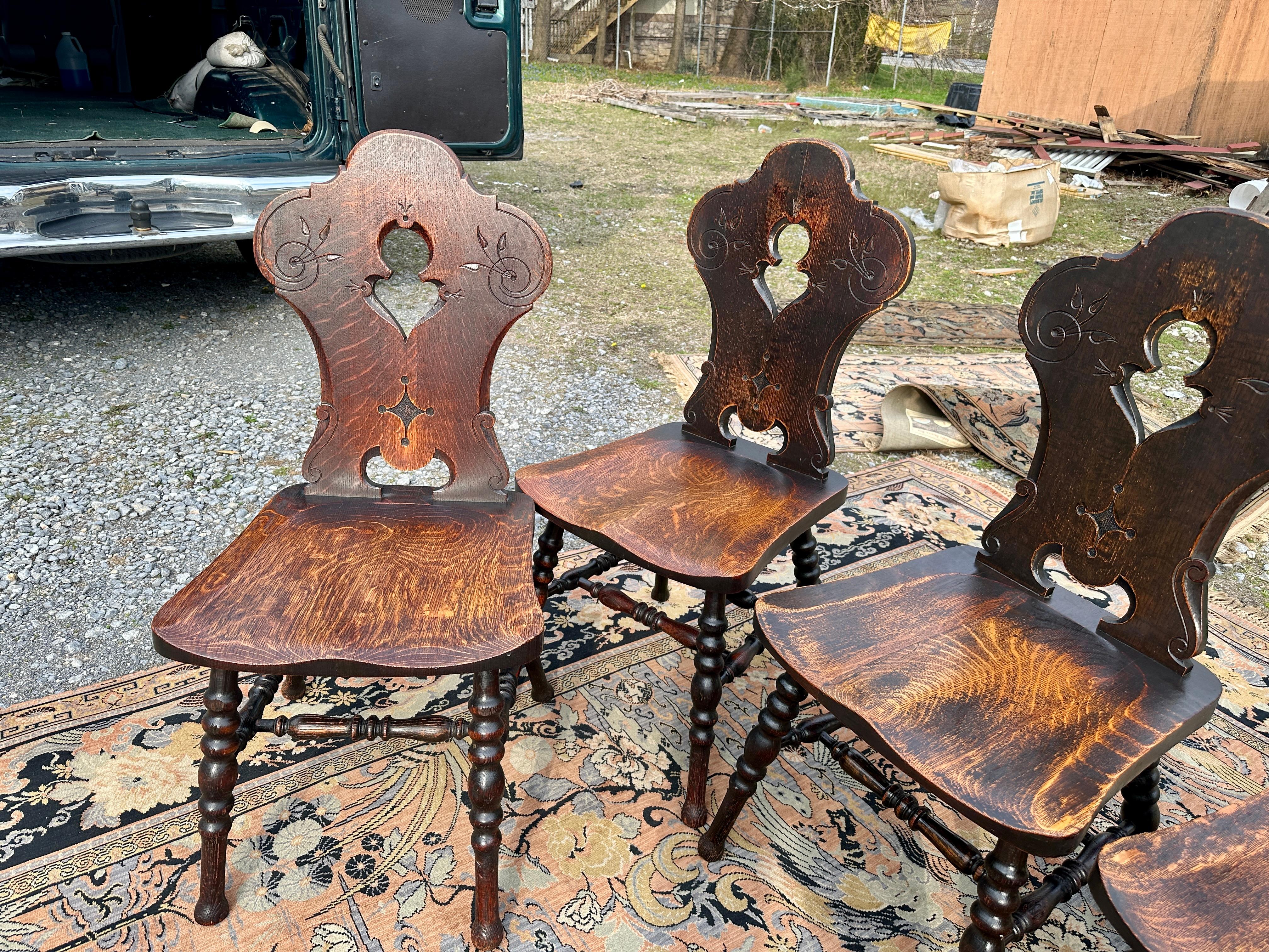 Antique A&C Set of 6 chairs - Stickley, Limbert Era 10