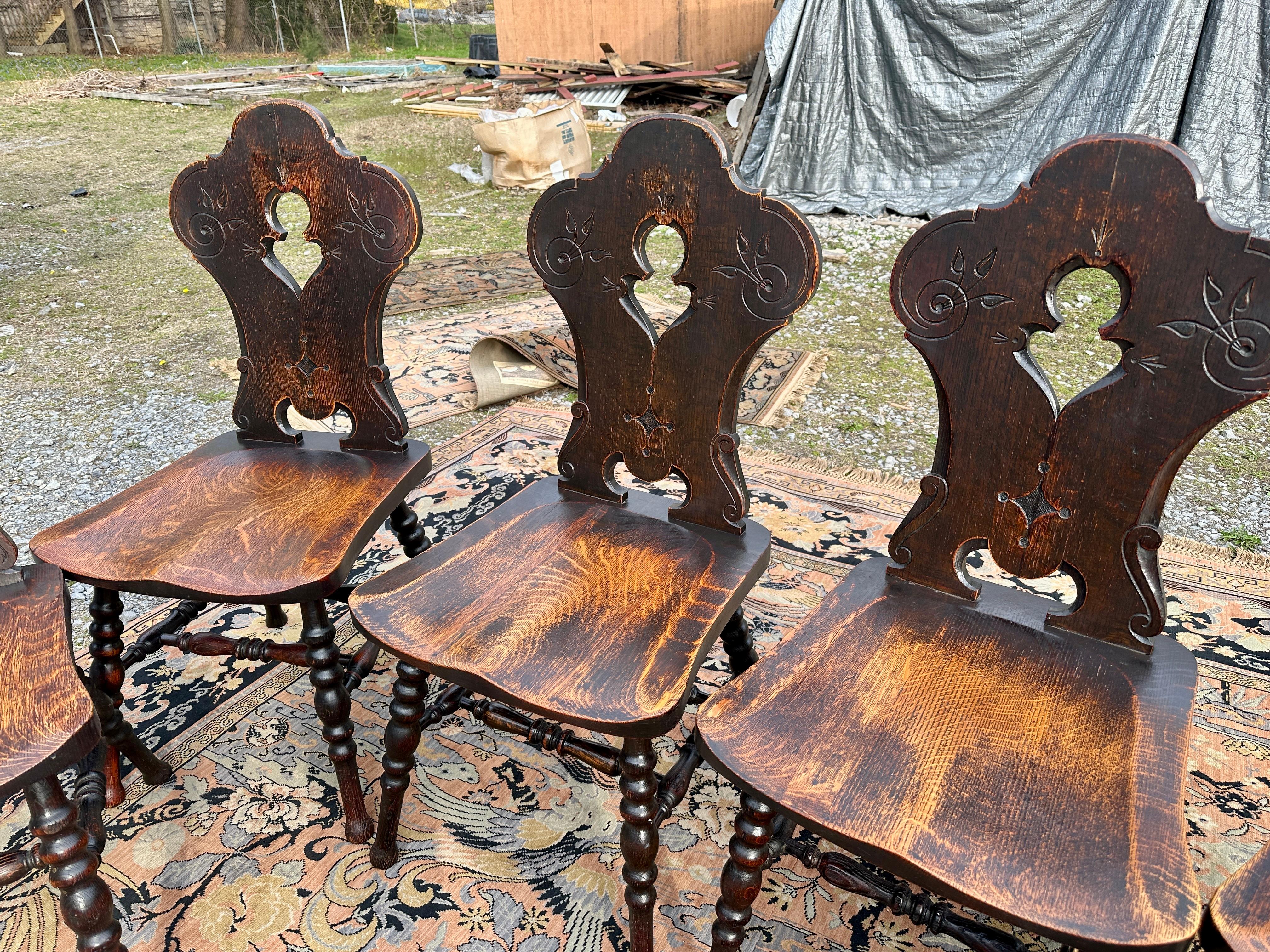 Antique A&C Set of 6 chairs - Stickley, Limbert Era 11
