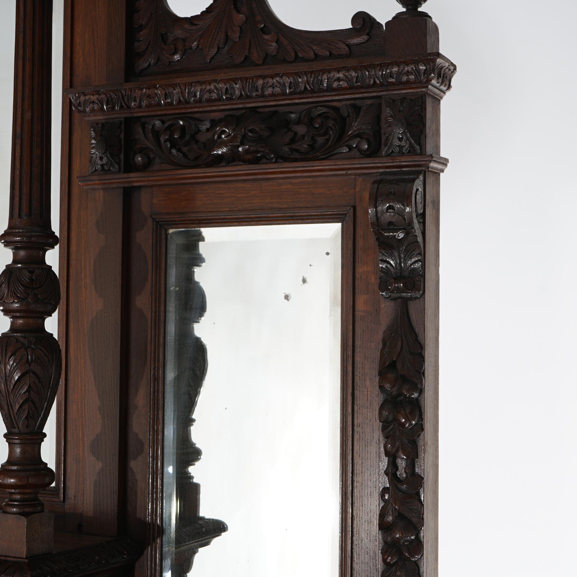 Antique Acanthus Deeply Carved Mahogany Mirrored Hunt Board C1890 For Sale 7