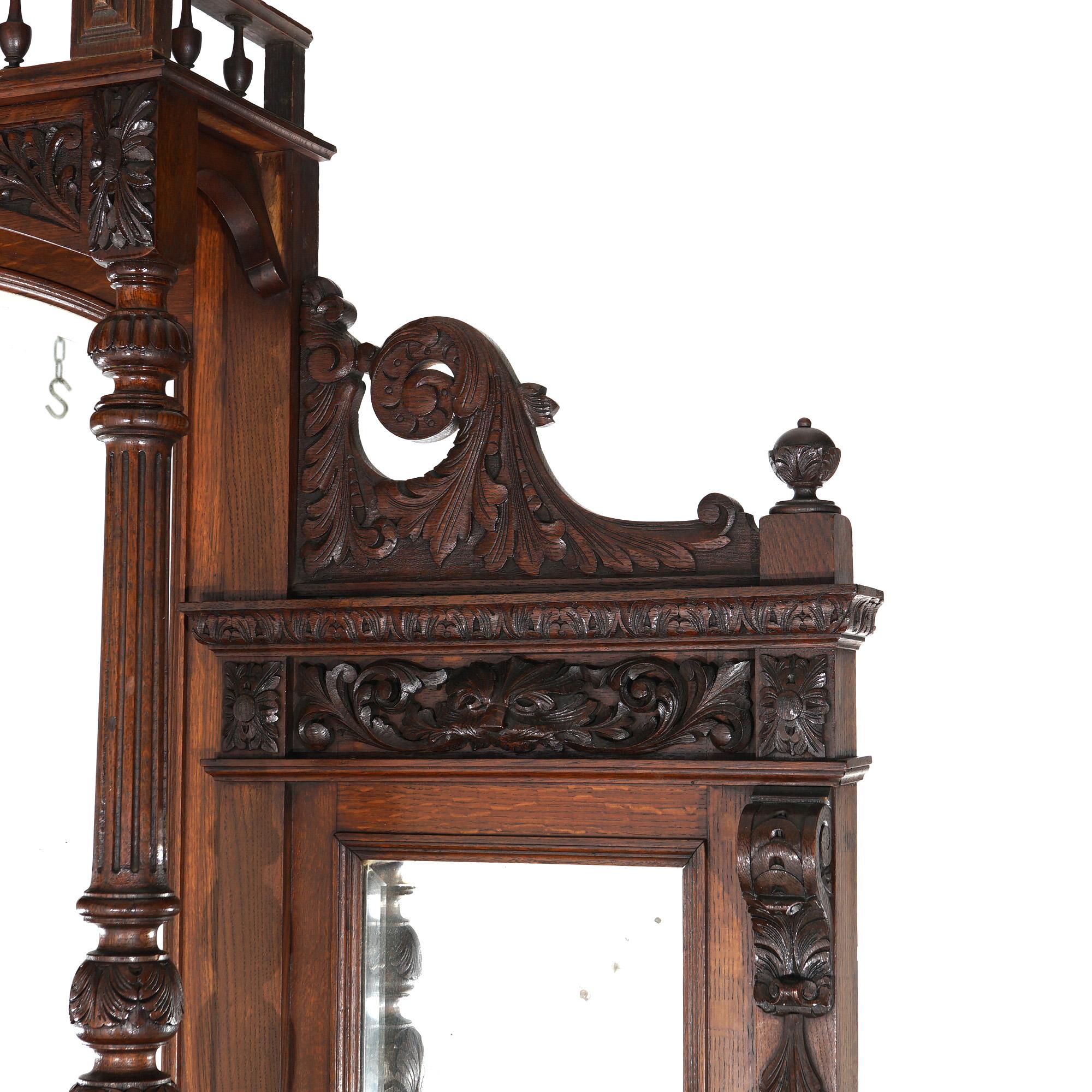 Antique Acanthus Deeply Carved Mahogany Mirrored Hunt Board C1890 For Sale 9