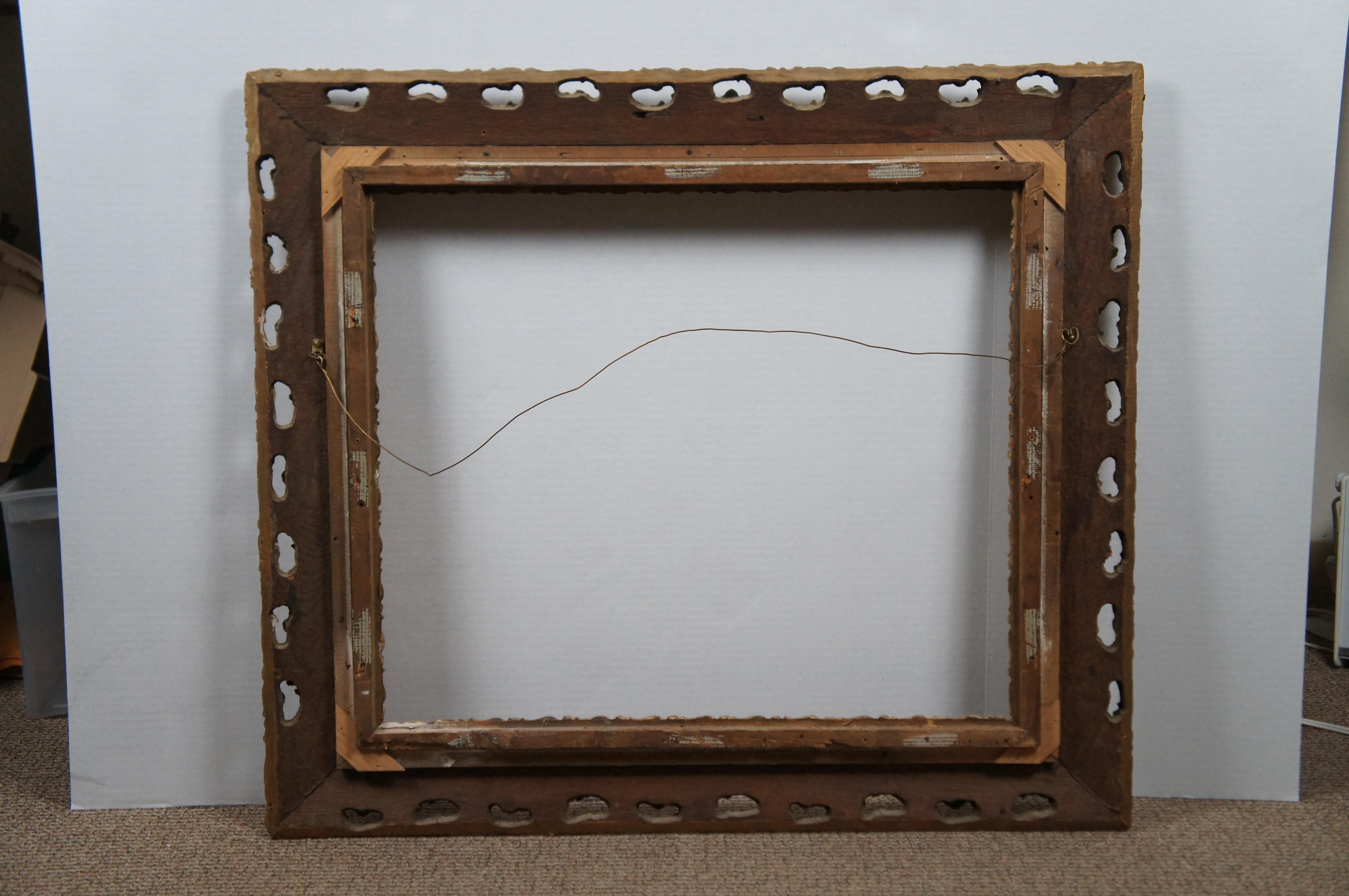Arte Antique Acanthus Leaf Gilt Wood Reticulated Picture Art Mirror Frame Fits 20x24 État moyen - En vente à Dayton, OH
