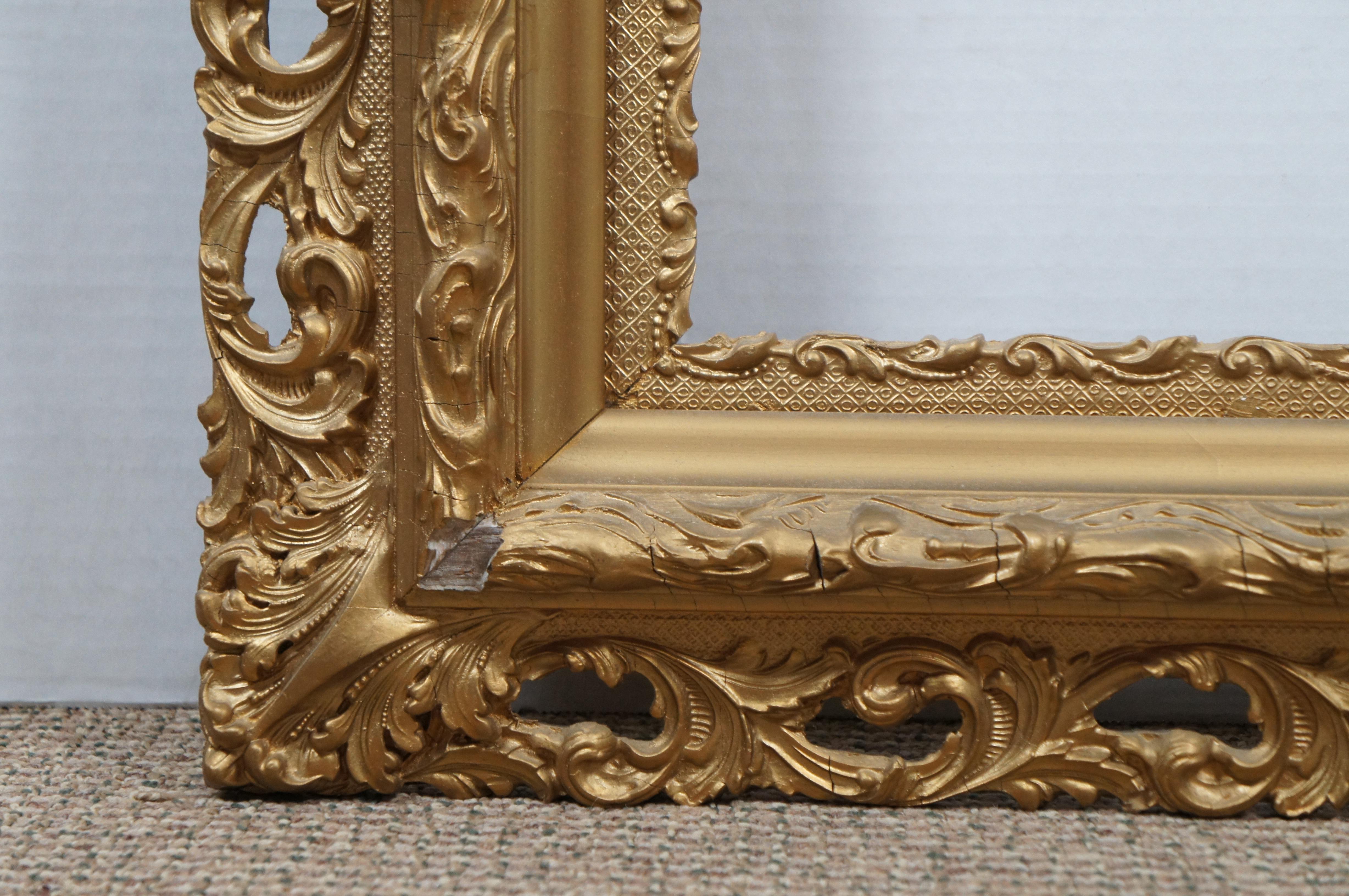 Arte Antique Acanthus Leaf Gilt Wood Reticulated Picture Art Mirror Frame Fits 20x24 en vente 2