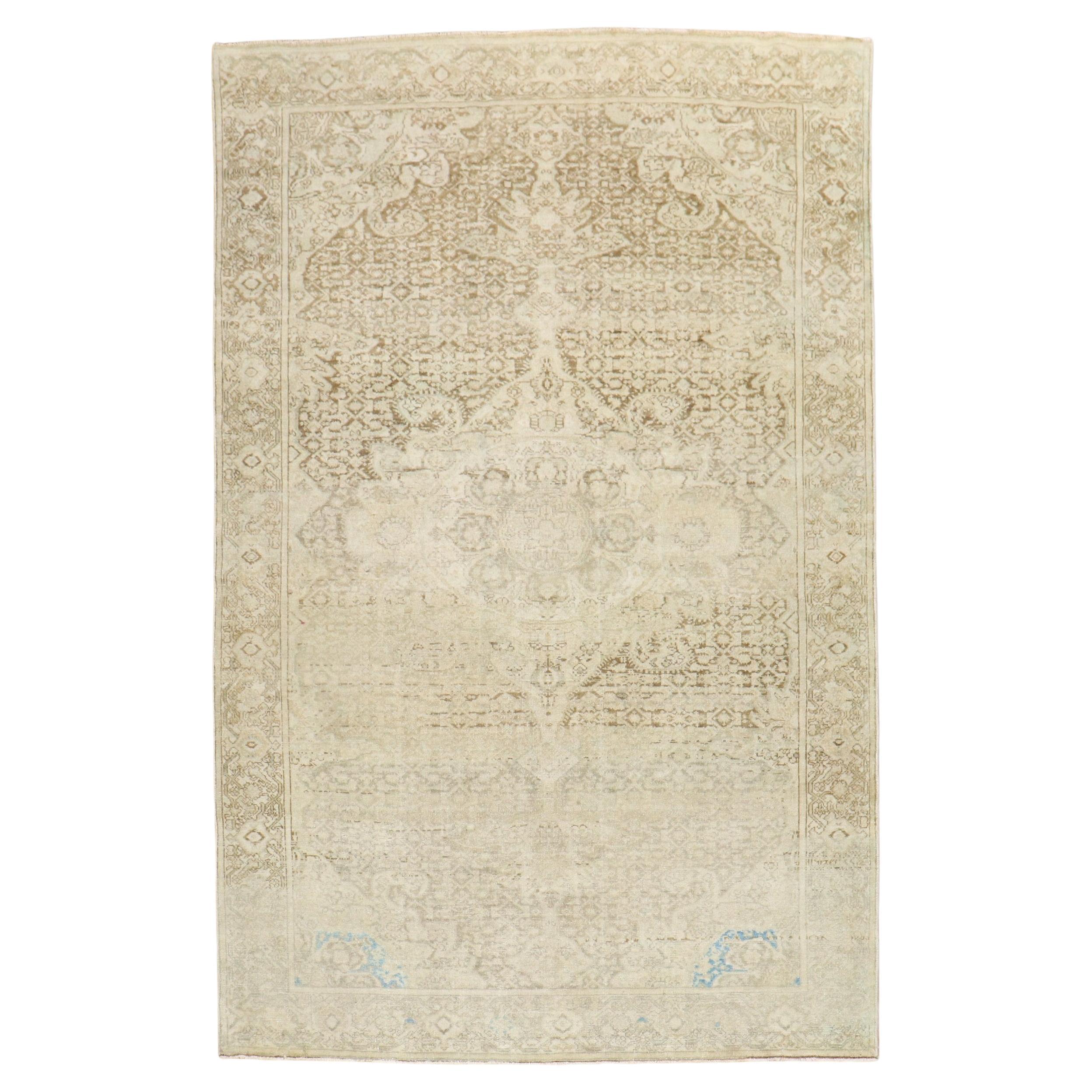 Antique Accent Pale Persian Malayer Rug For Sale