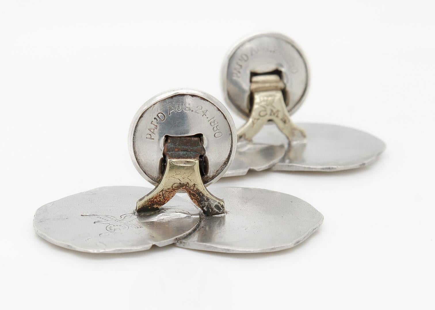 Antique Acme Silver Co. Silver Etruscan Revival Cufflinks For Sale 6