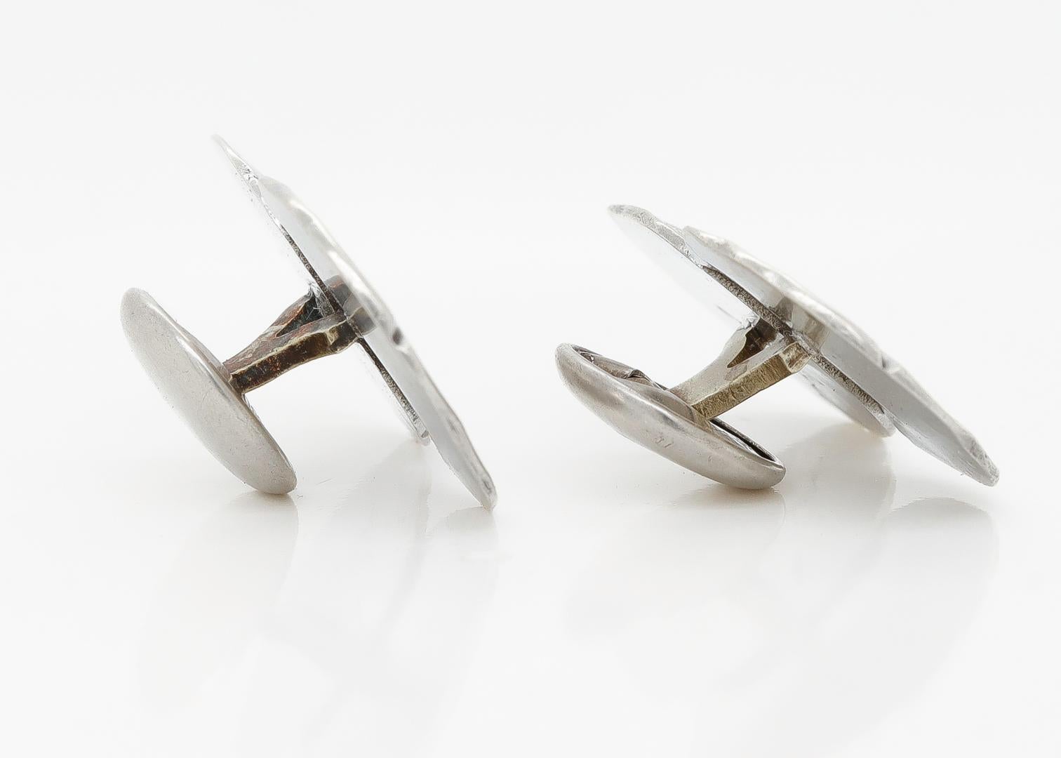 Antique Acme Silver Co. Silver Etruscan Revival Cufflinks For Sale 3