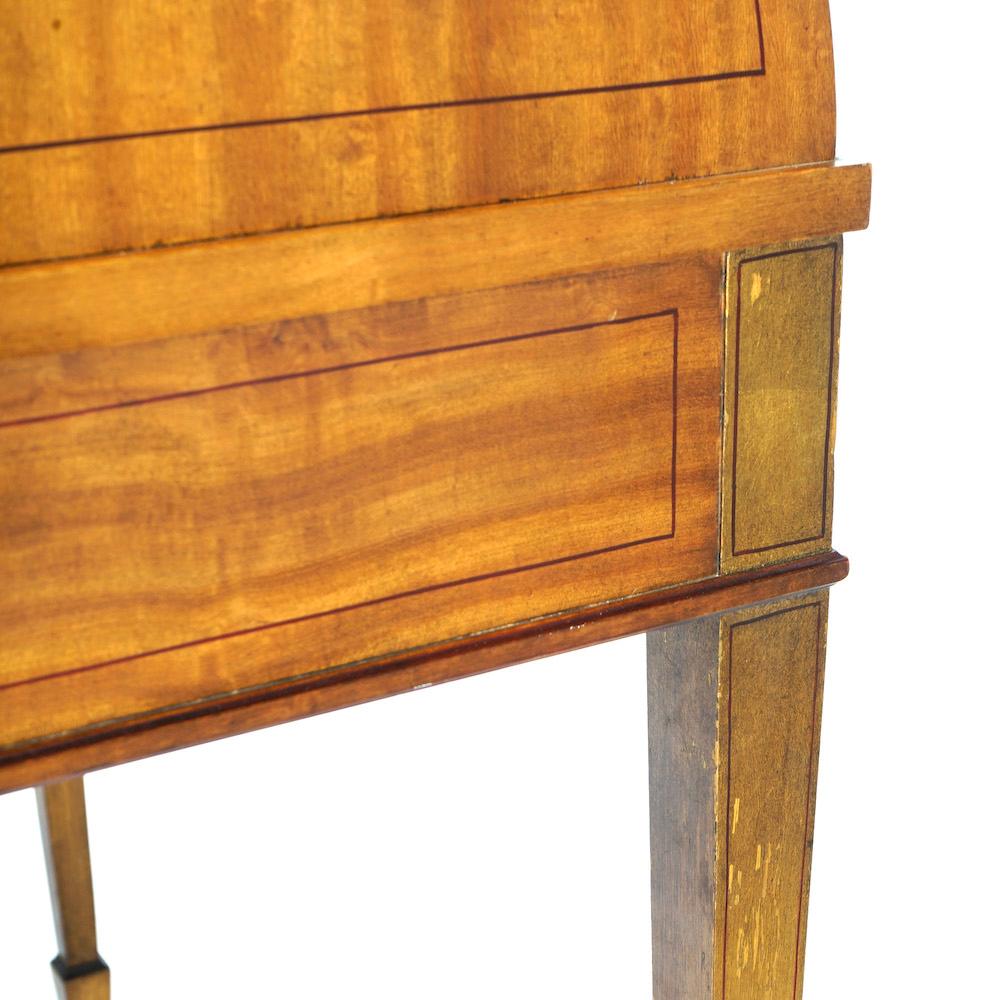 Antiker Adam-Zylinder-Schreibtisch aus verziertem Seidenholz für Damen, um 1900 im Angebot 13