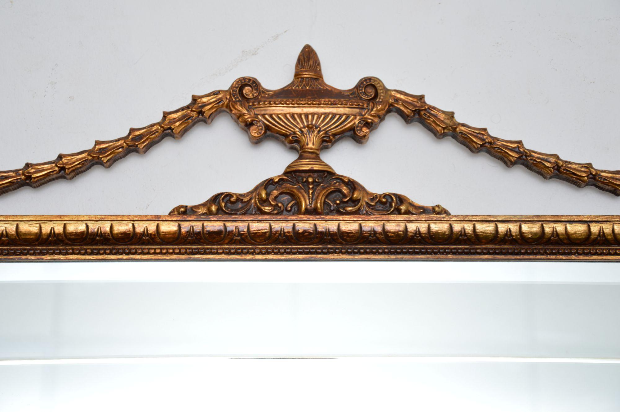 British Antique Adam Style Gilt Wood Mirror For Sale