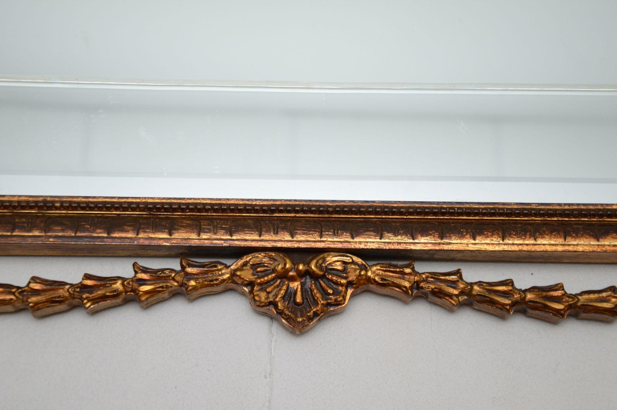 Milieu du XXe siècle Miroir ancien en bois doré de style Adam en vente
