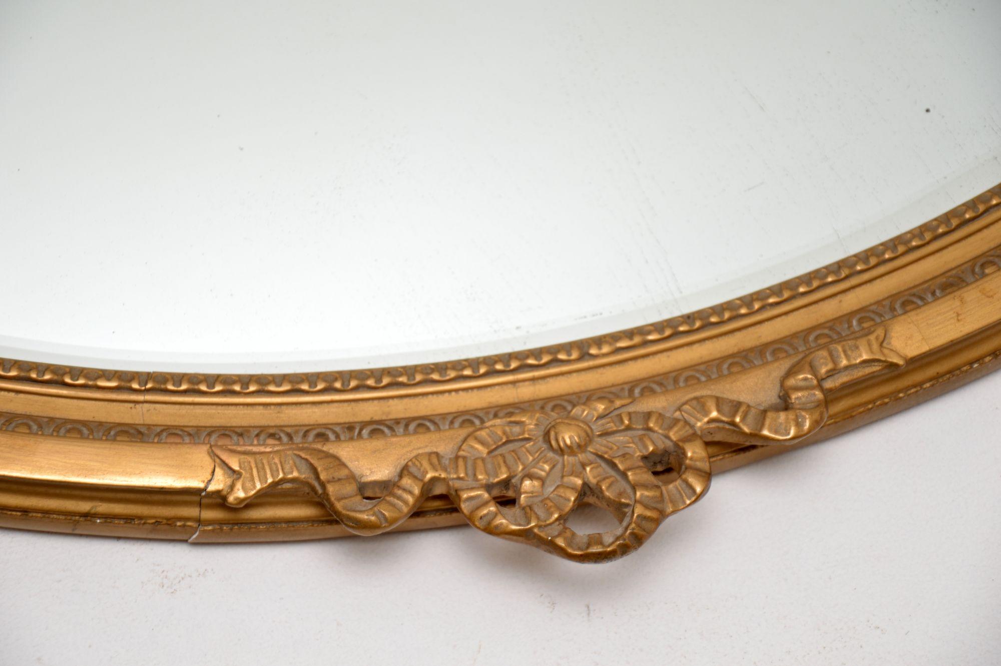 Late 19th Century Antique Adam Style Gilt Wood Mirror For Sale