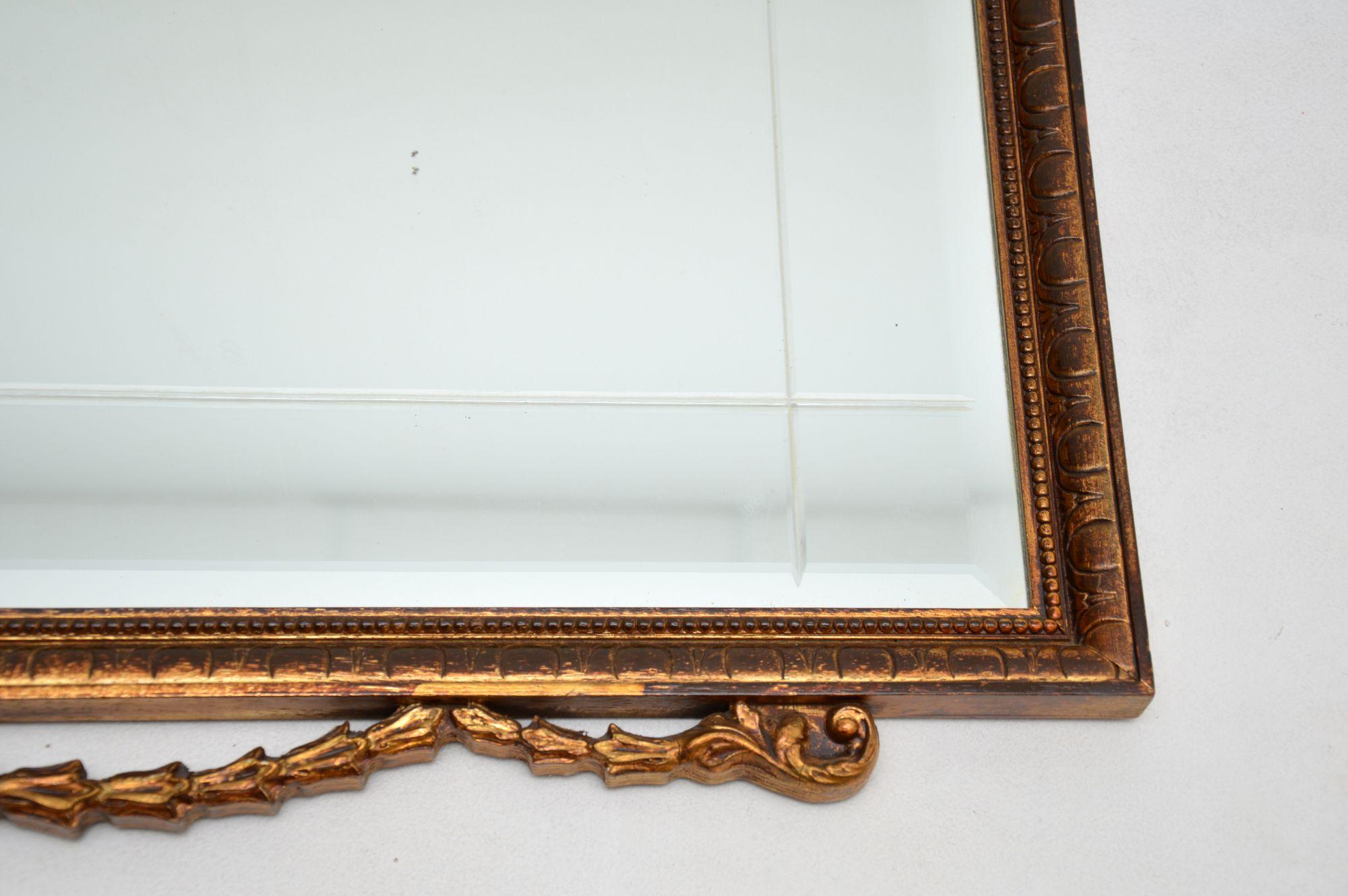 Antique Adam Style Gilt Wood Mirror For Sale 2