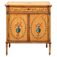 Antique Adam Style Paint Decorated Cabinet for Restoration