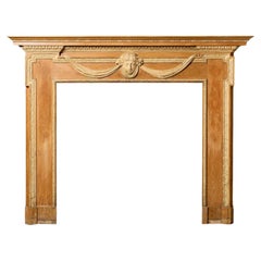 Antike Adam-Stil Kiefer & Gesso Feuer Mantel