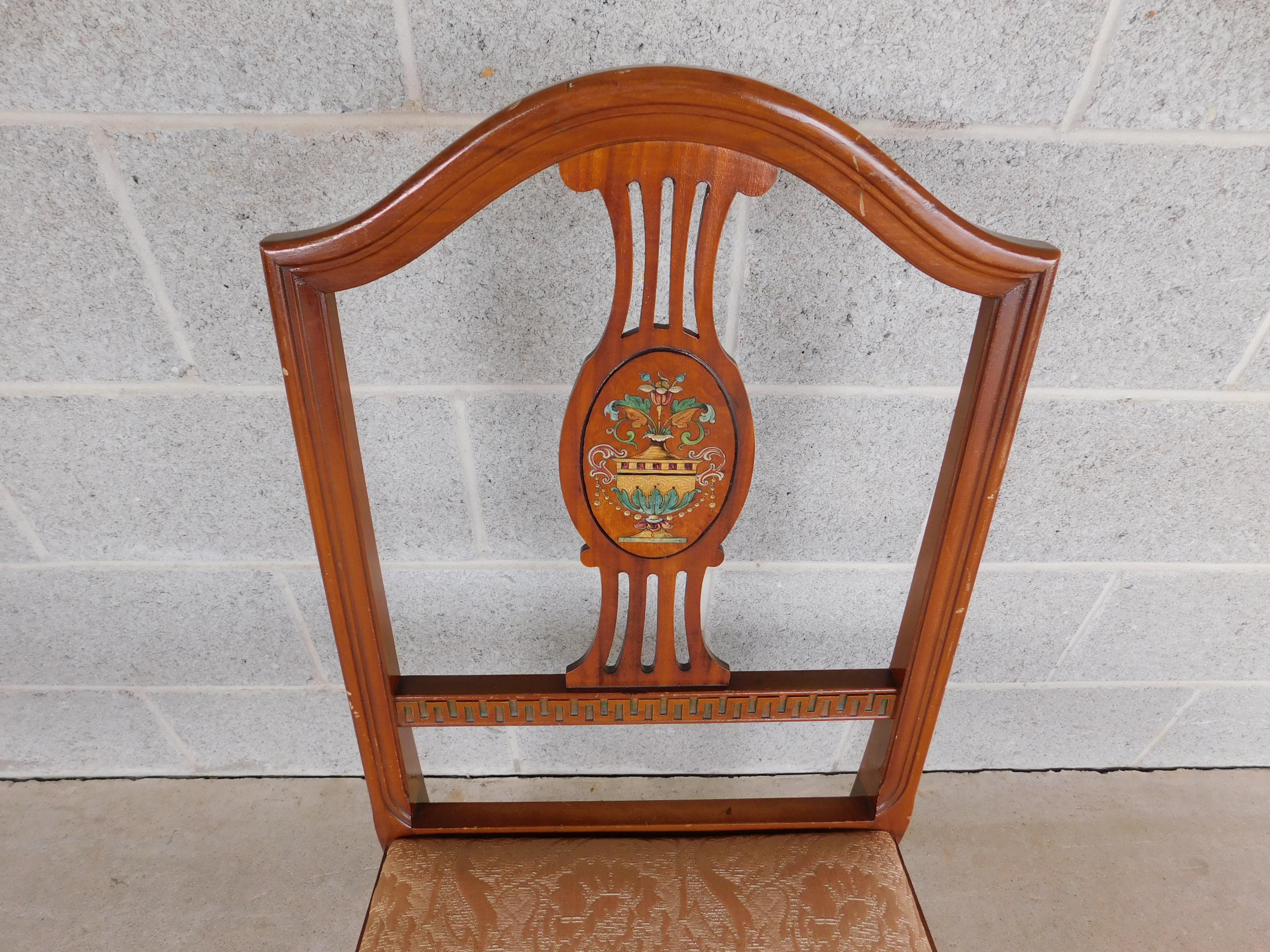 Antique Adams / Regency Style Satinwood Vanity With Chair & Bench 10