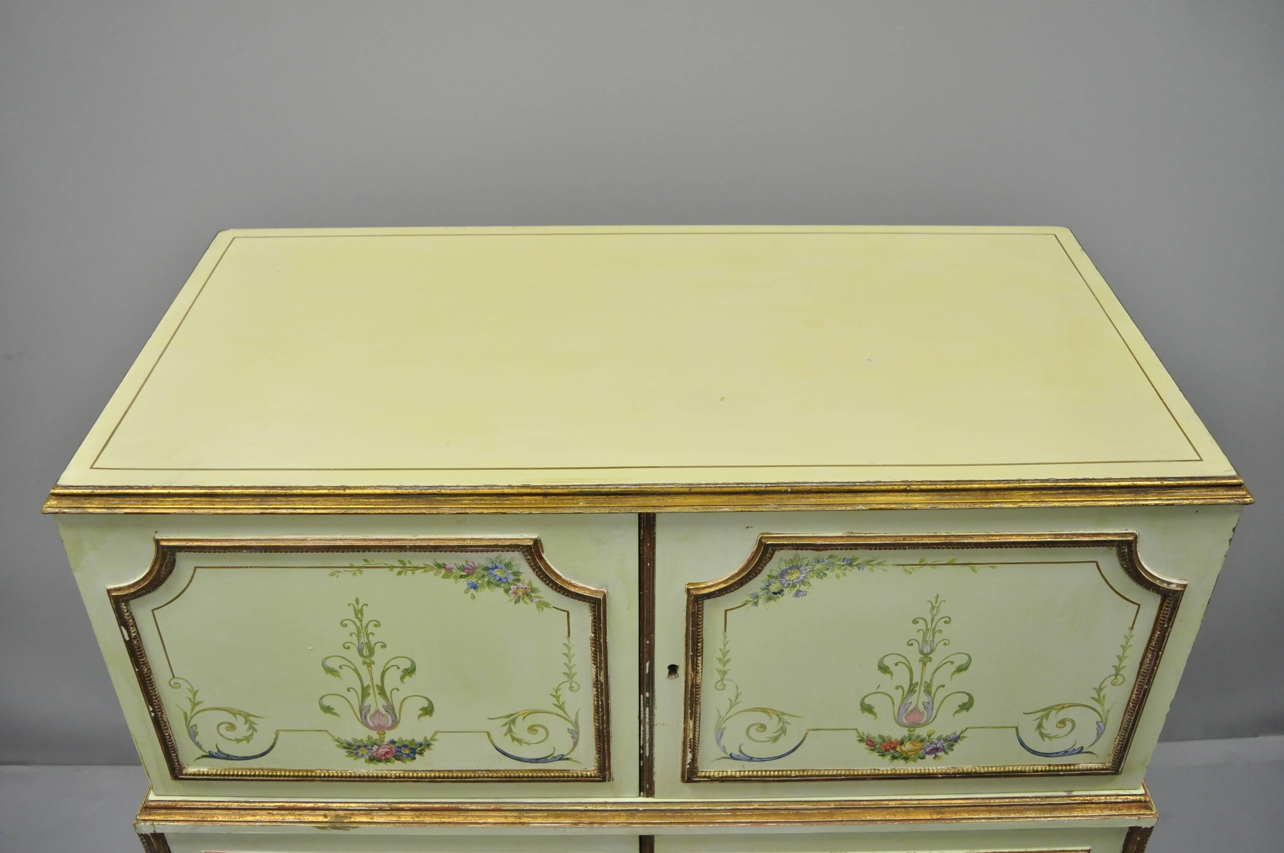 Antique Adams Style Green Painted Chest of Drawers Dresser by New York Galleries 1