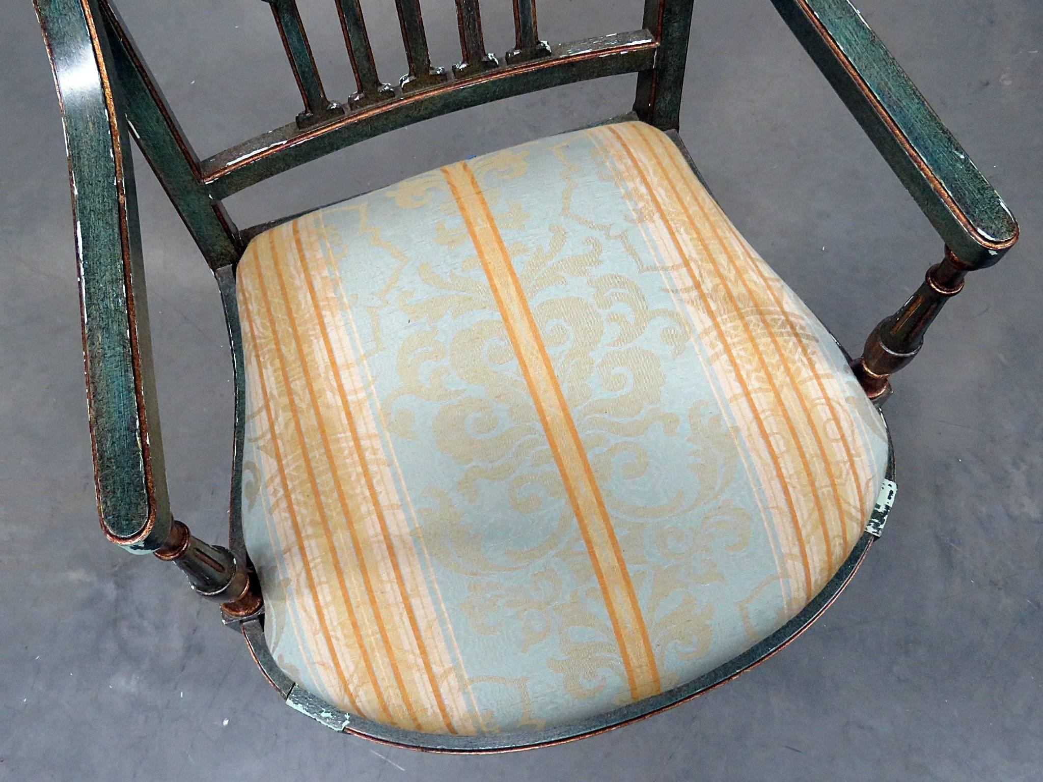 American Antique Adams Style Paint Decorated Armchair