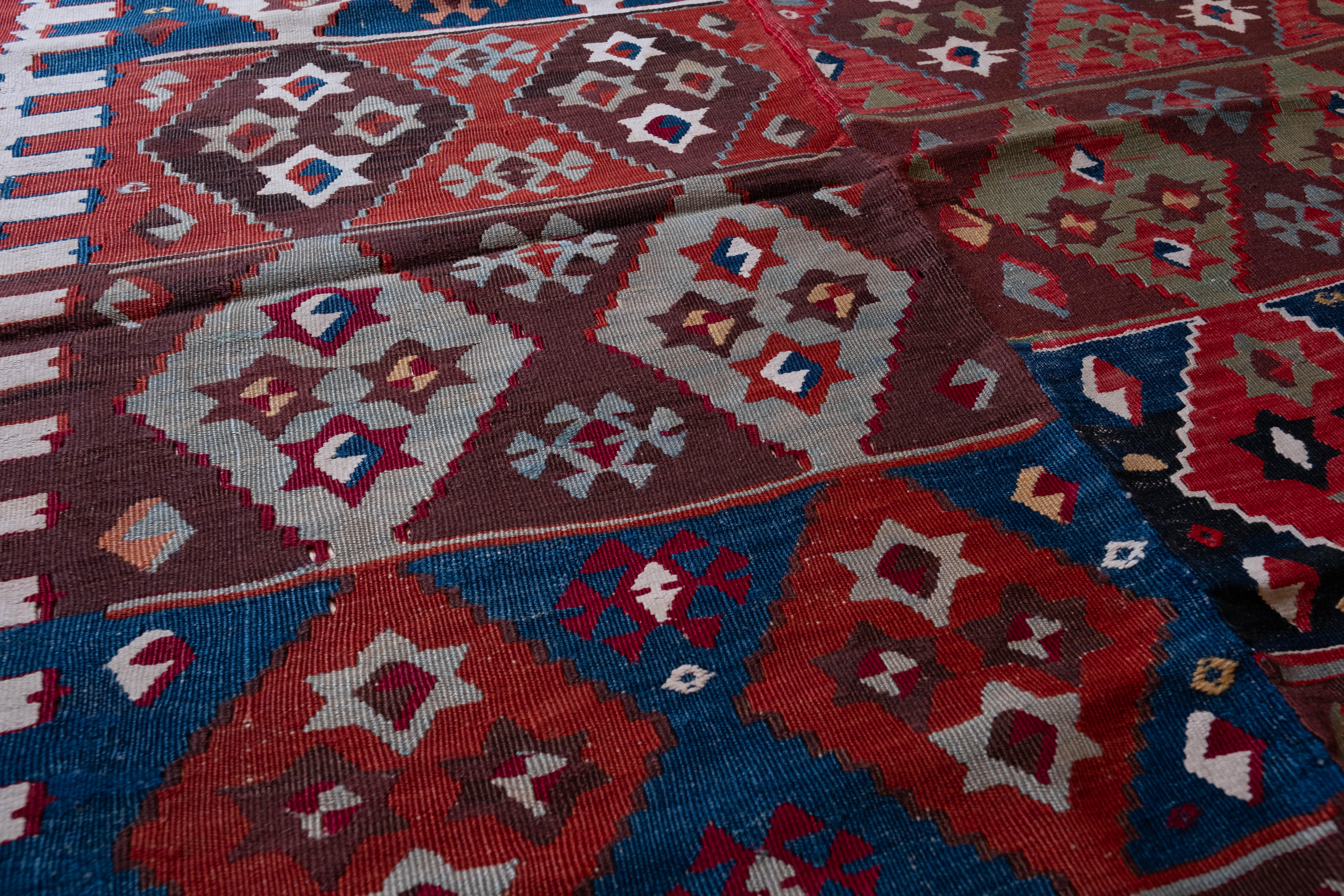 20th Century Antique Adana Kilim Rug Wool Old Eastern Anatolian Turkish Carpet For Sale