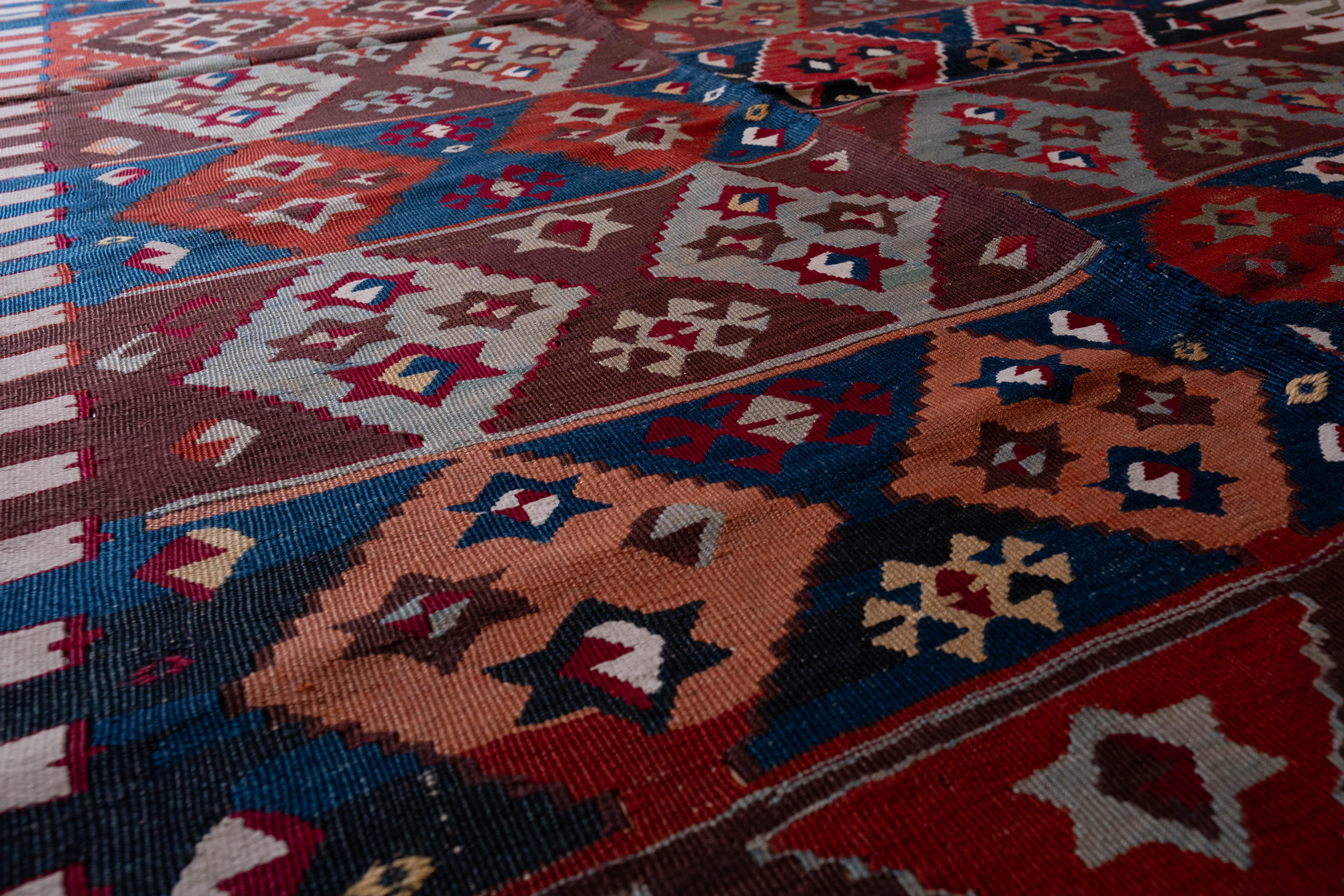 Antique Adana Kilim Rug Wool Old Eastern Anatolian Turkish Carpet For Sale 1