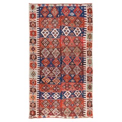 Antique Adana Kilim Rug Wool Old Eastern Anatolian Turkish Carpet