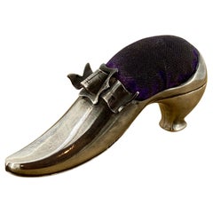 Antique Adie & Lovekin Ltd Birmingham c1906 Silver Ballroom Shoe Pin Cushion