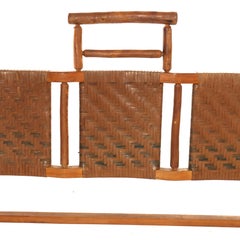 Antique Adirondack Old Hickory Splint Camp Style Double-Size Bed Frame C1930