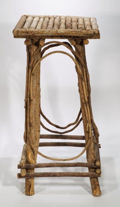 Antique Adirondack Twig Side Occasional Table, Early 20th Century