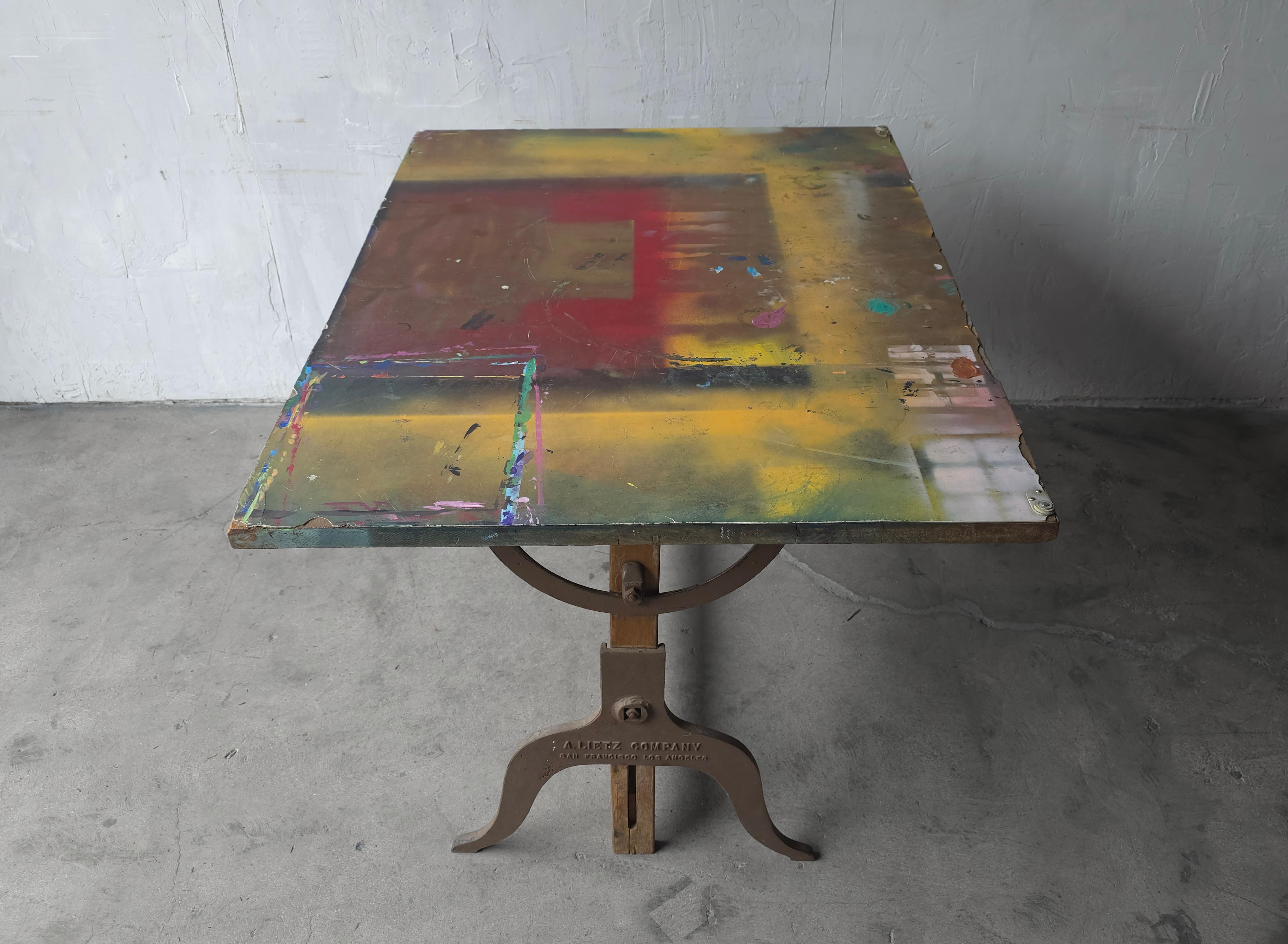 Antique Adjustable Architect or Artist Drafting or Drawing Table For Sale 2