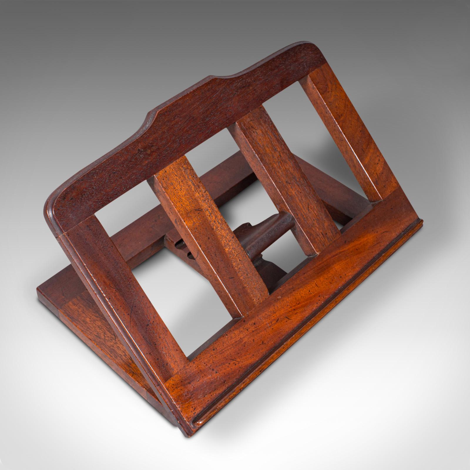 Wood Antique Adjustable Book Rest, English, Sheet Music, Lectern Rack, Victorian