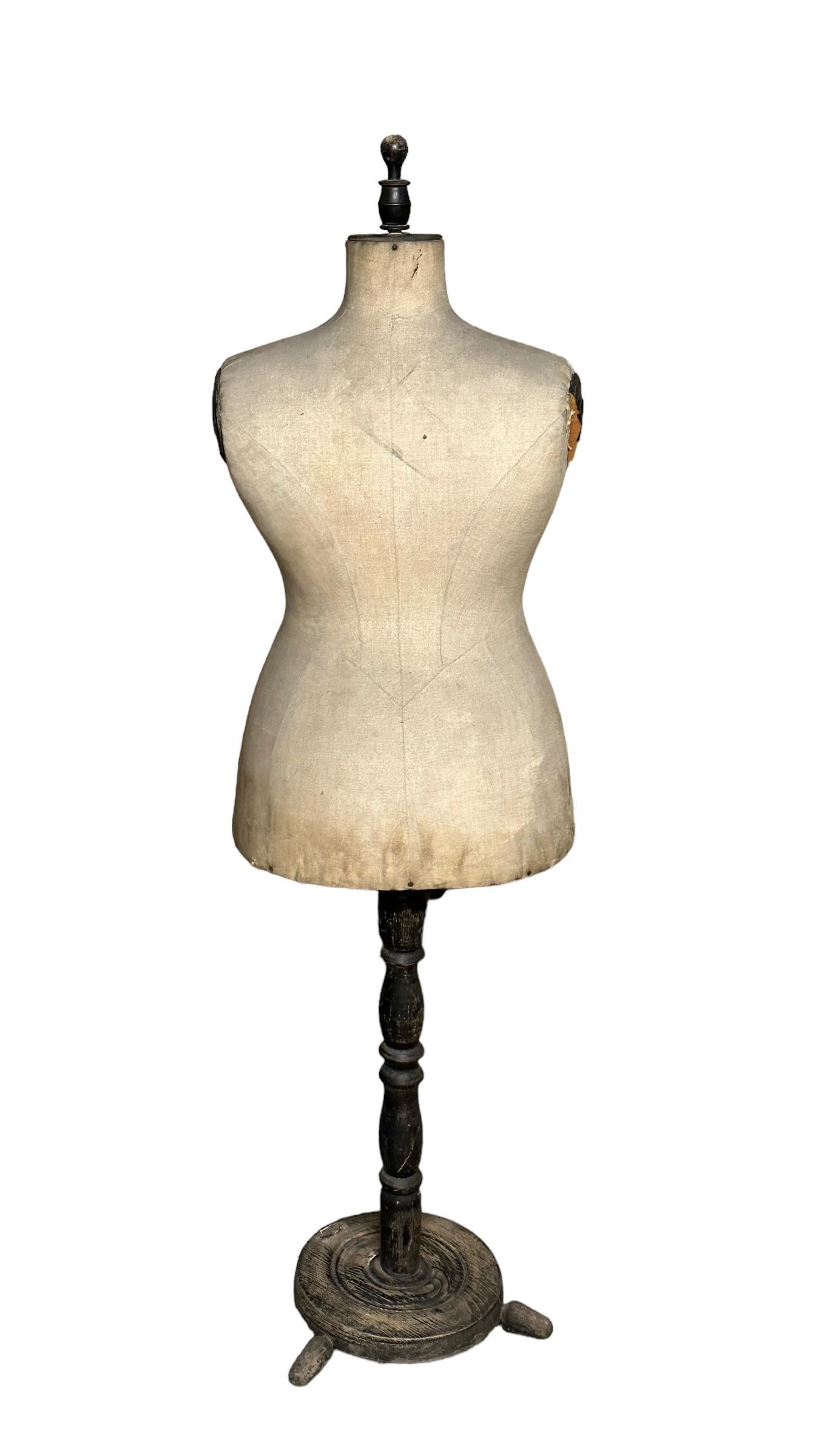 Late 19th Century Antique Adjustable Dressmaker Curvy Mannequin , Austria, 1890s For Sale