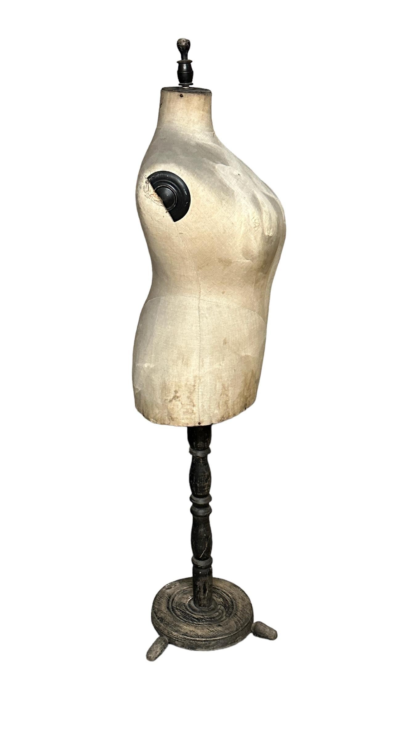 Maniquí antiguo ajustable de modista con curvas , Austria, 1890s en venta 1