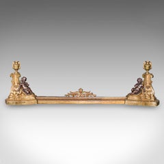 Antique Adjustable Fireplace Fender, English, Bronze, Fire Kerb, Victorian, 1880