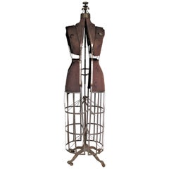 Antique Adjustable Freestanding Dress Makers  Form