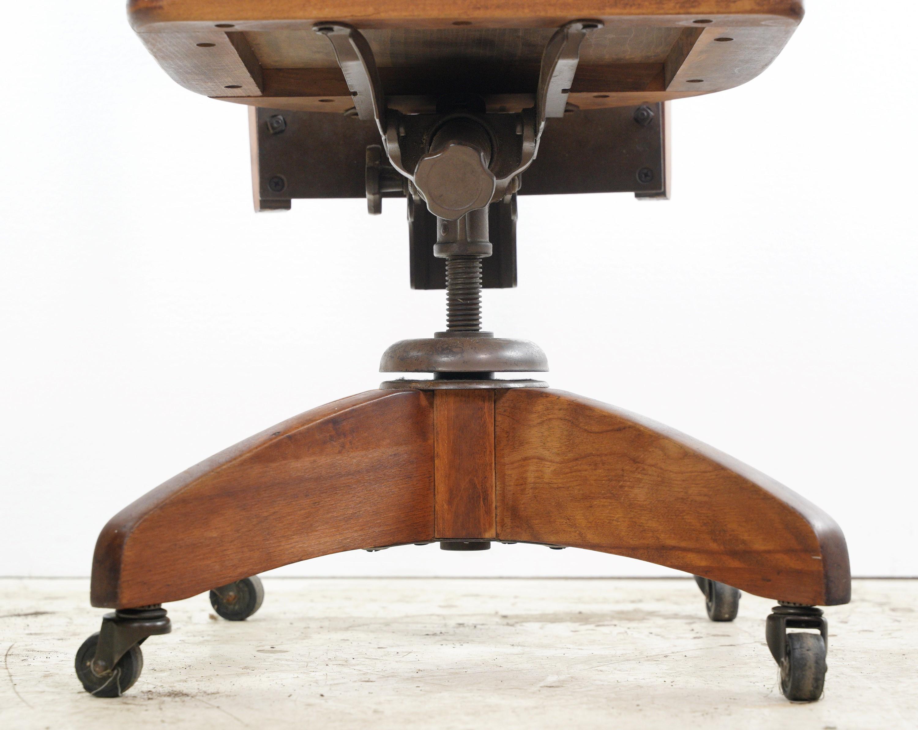 wood office chairs with casters