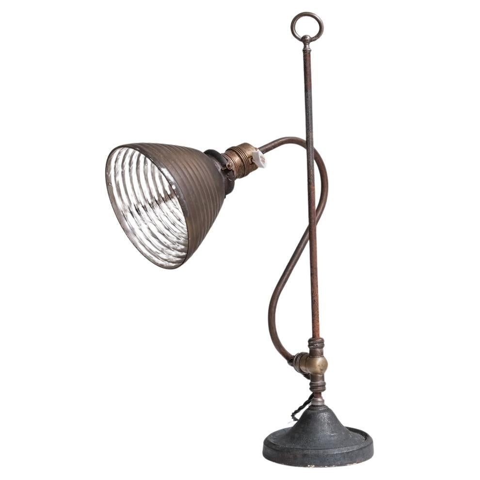 Antique Adjustable Mercury Reflector Glass Table Lamp For Sale