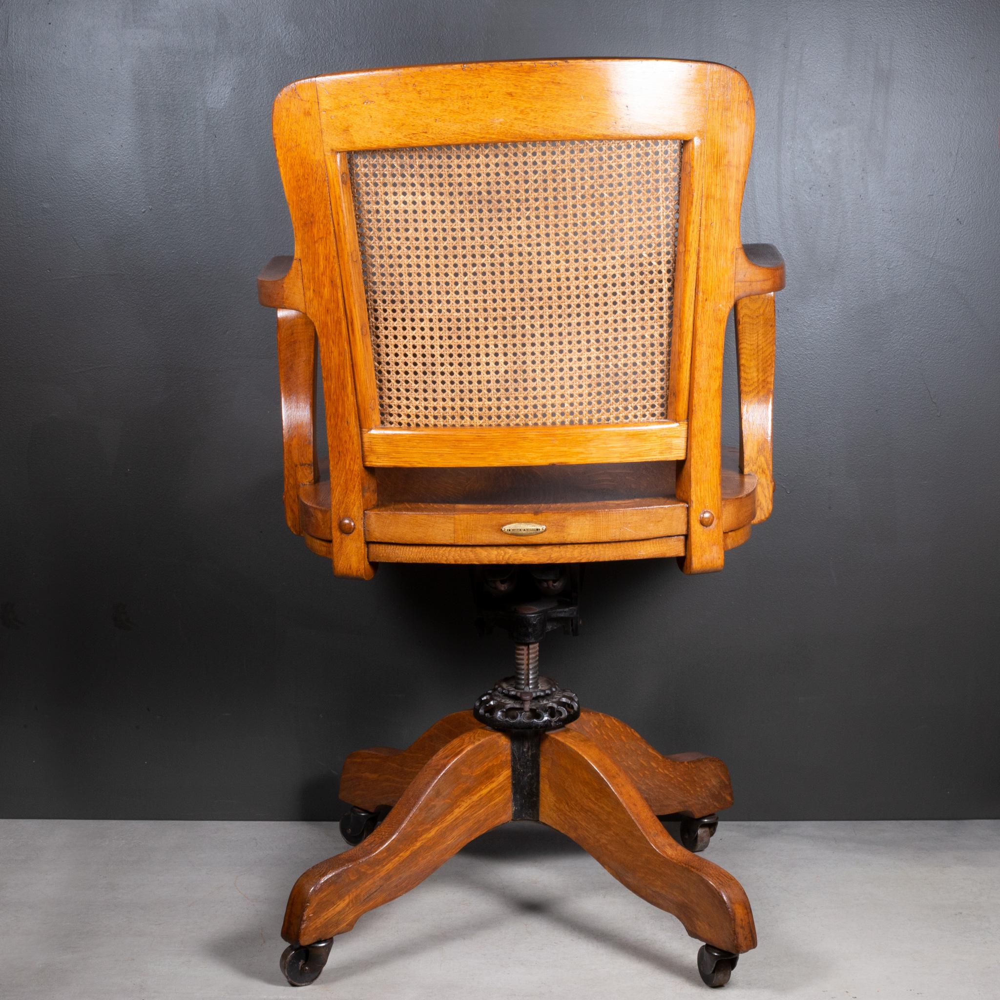 Industrial Antique Adjustable Milwaukee Chair Company Swivel Office Chair, circa 1910-1940