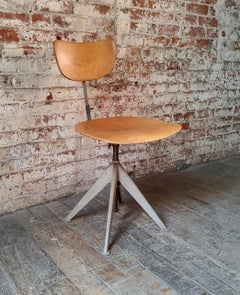 Antique Adjustable N.K. Drafting Stool / Task Chair