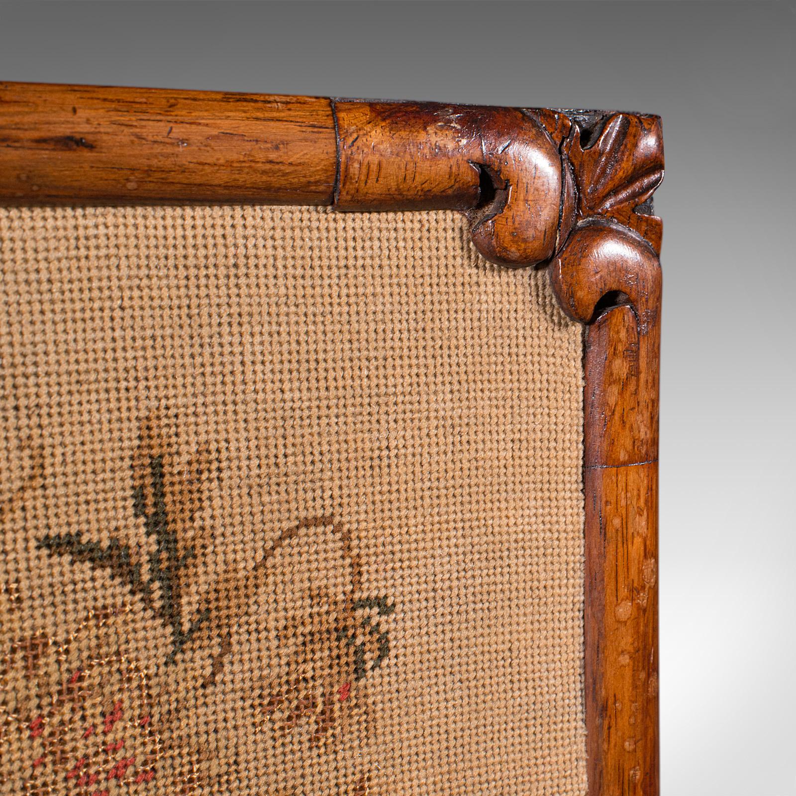 Antique Adjustable Pole Screen, English, Fireside Panel, Tapestry, Regency, 1820 4