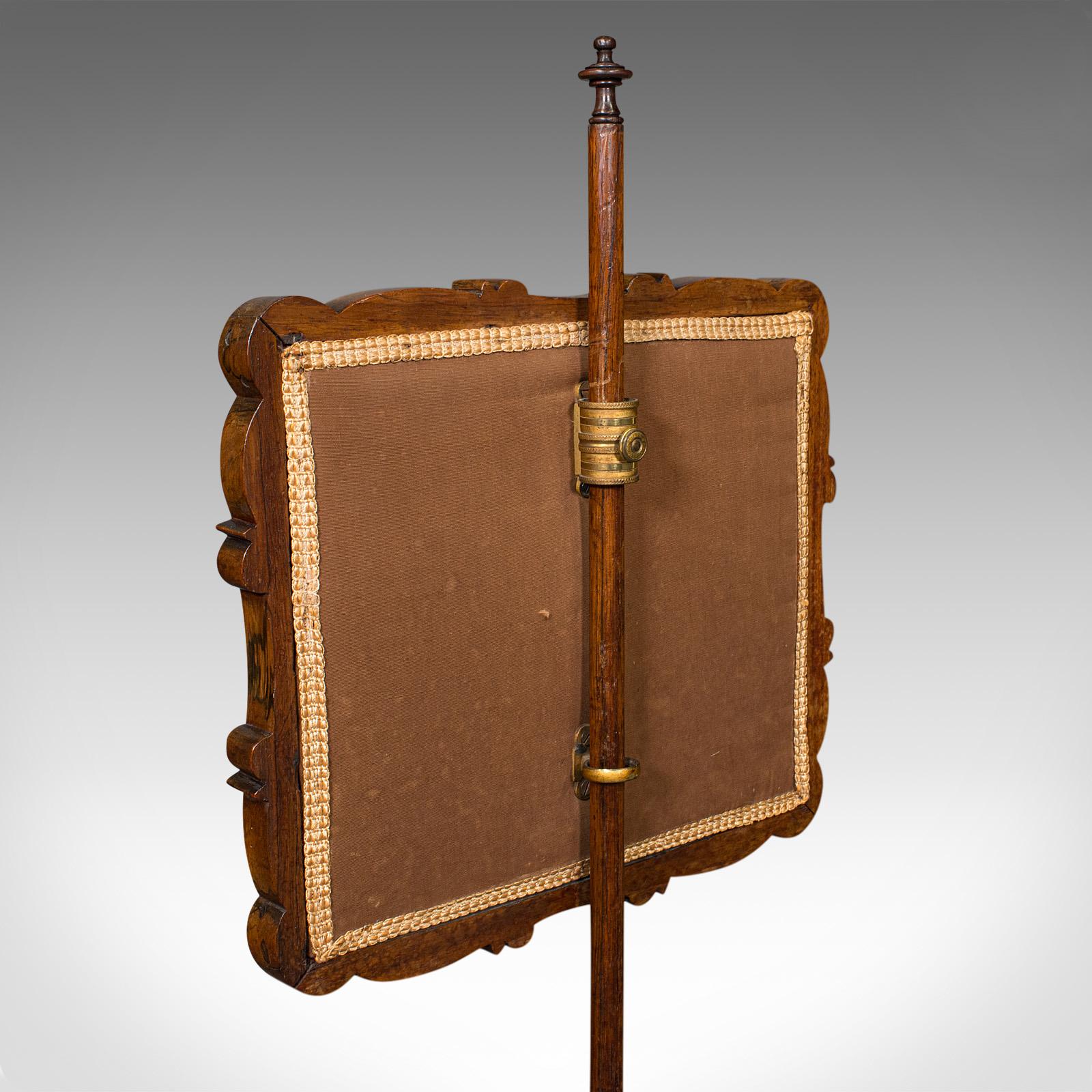 Antique Adjustable Pole Screen, English, Fireside Shield, Regency, circa 1820 For Sale 1