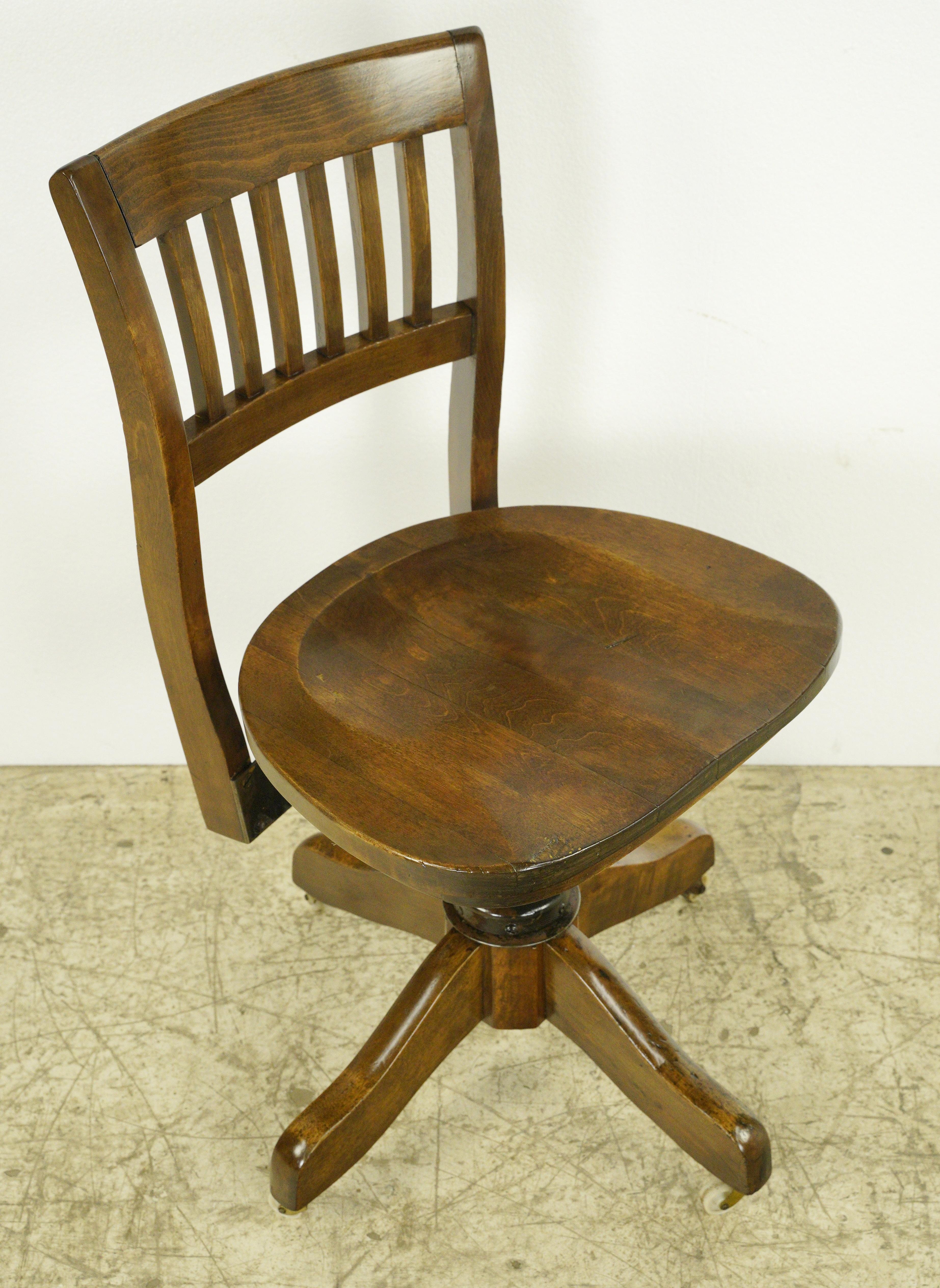 American Antique Adjustable Swivel Maple Office Chair