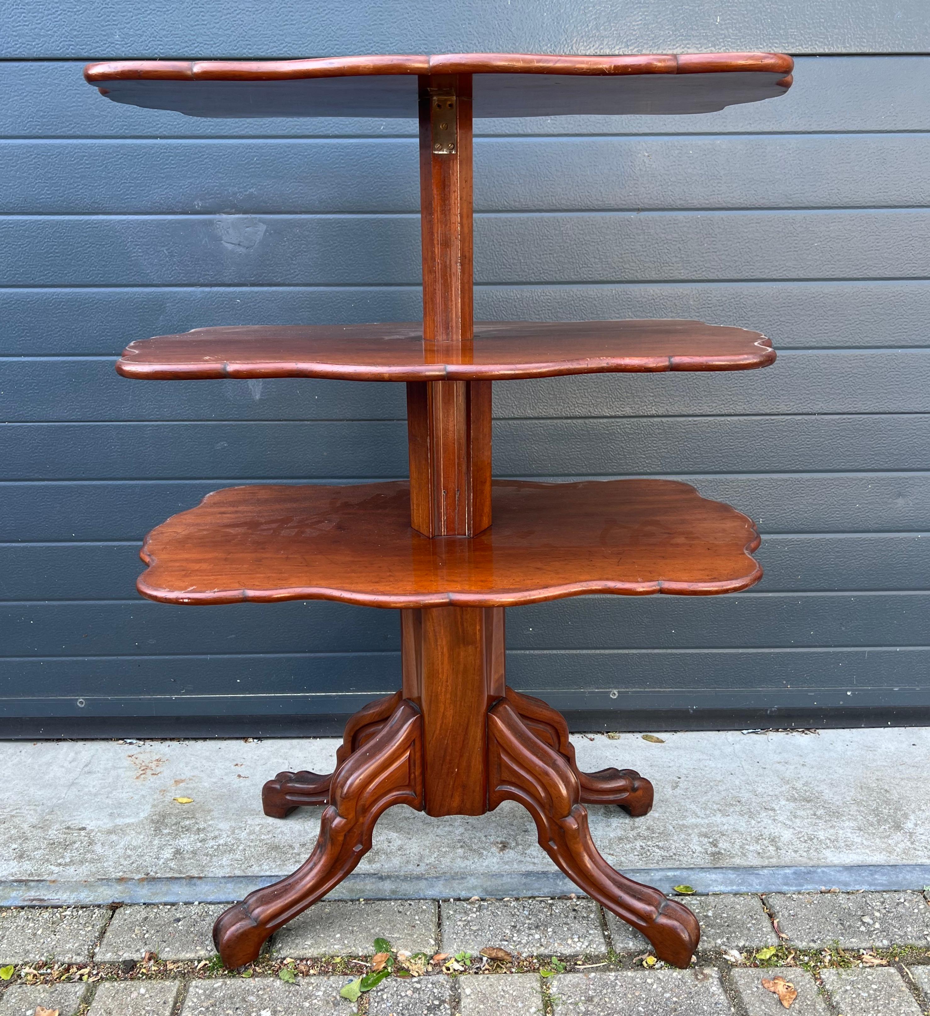 Antique Adjustable Victorian Dumb Waiter Table / Side Table, England, circa 1870 For Sale 7