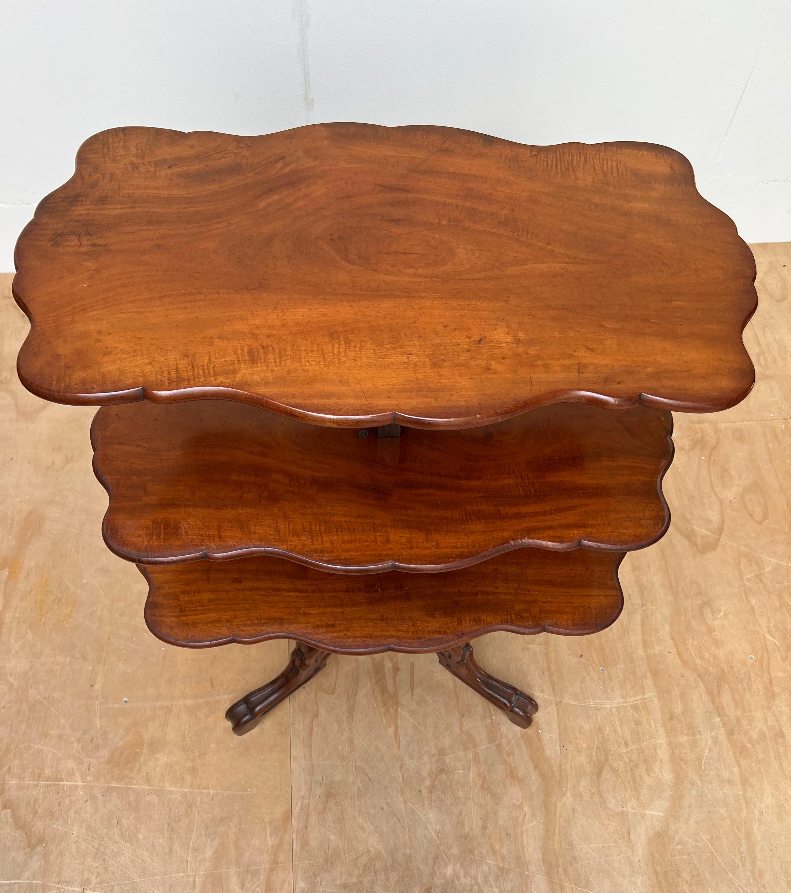 Antique Adjustable Victorian Dumb Waiter Table / Side Table, England, circa 1870 For Sale 10
