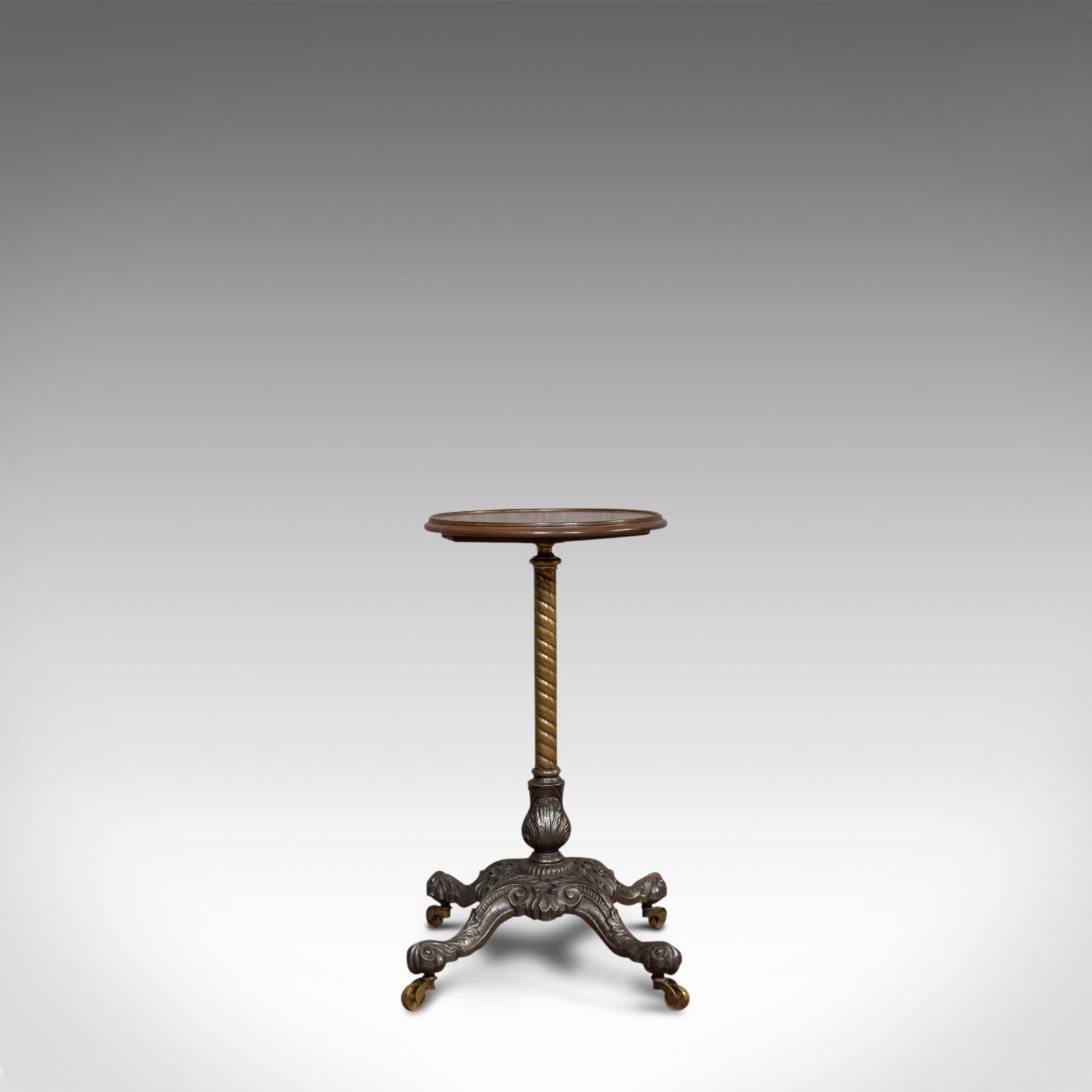 Antique Adjustable Wine Table, English, Mahogany, Cast Iron, Plant, Jardinière In Good Condition In Hele, Devon, GB