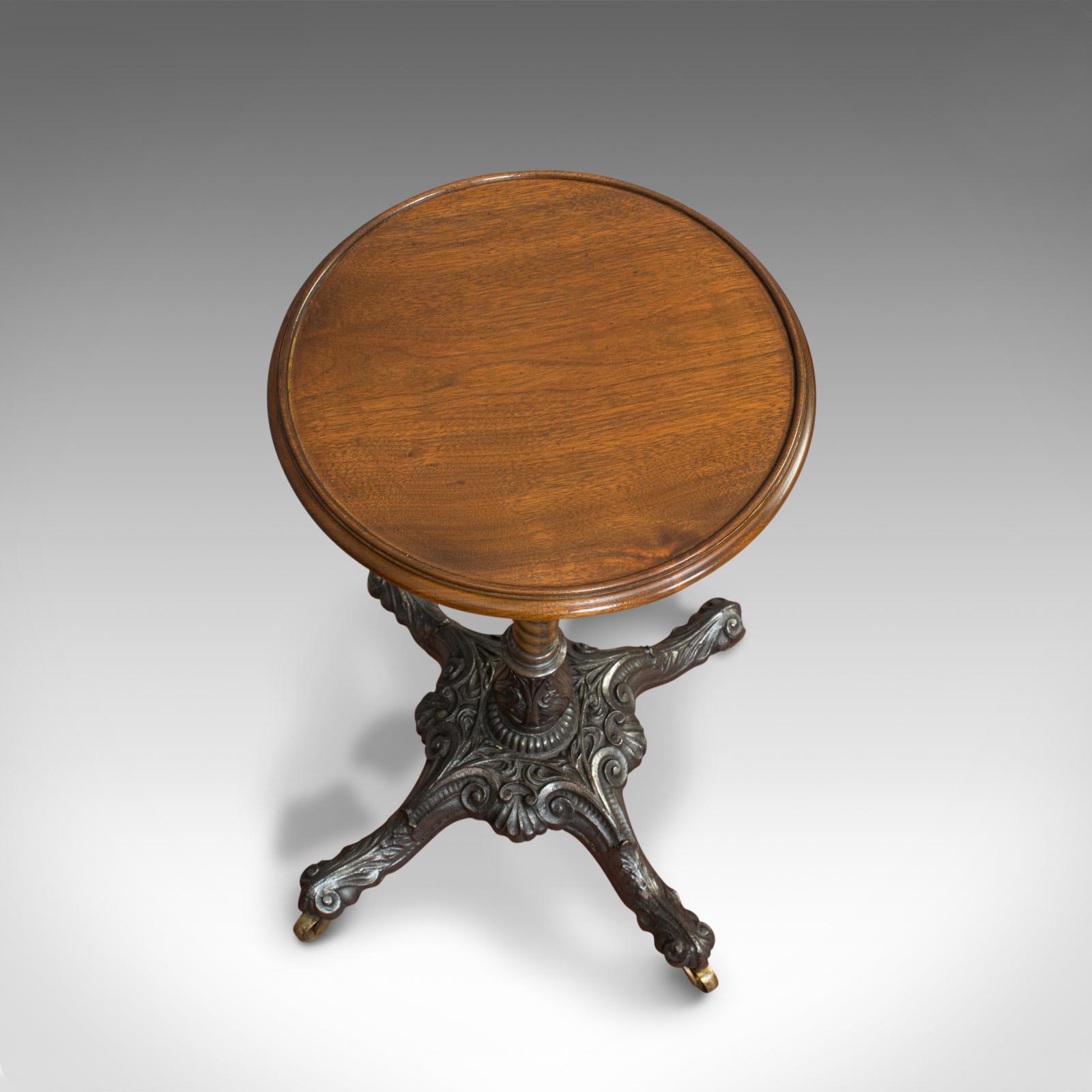 Antique Adjustable Wine Table, English, Mahogany, Cast Iron, Plant, Jardinière 1