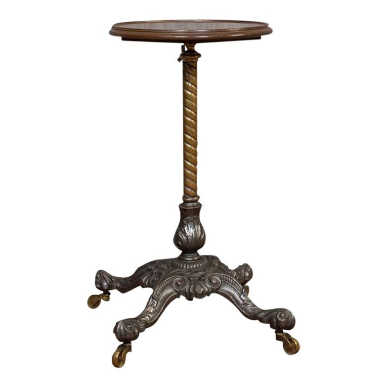 Antique Adjustable Wine Table, English, Mahogany, Cast Iron, Plant, Jardinière