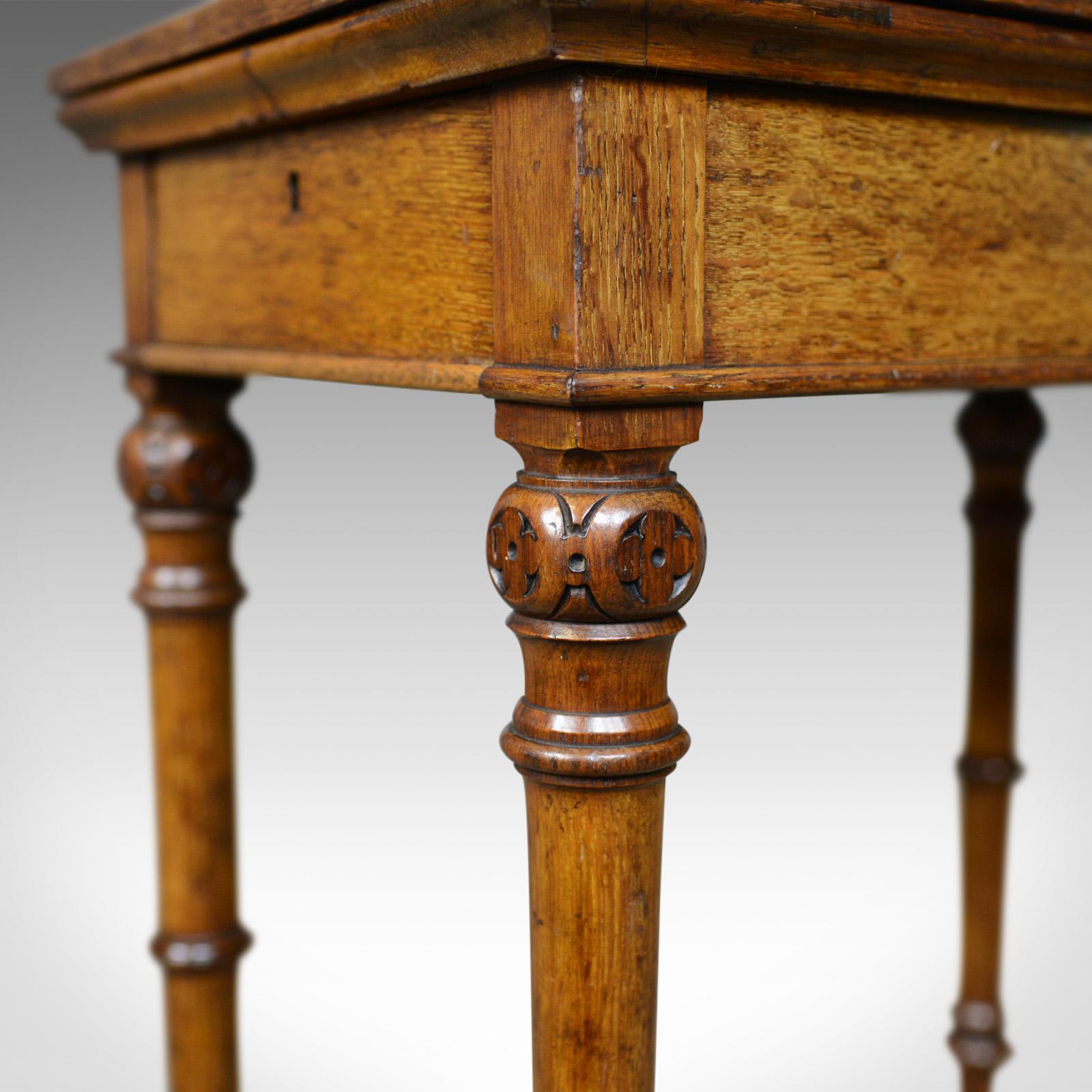 Antique, Adjustable Writing Table, English, Oak, Johnstone and Jeanes circa 1850 5