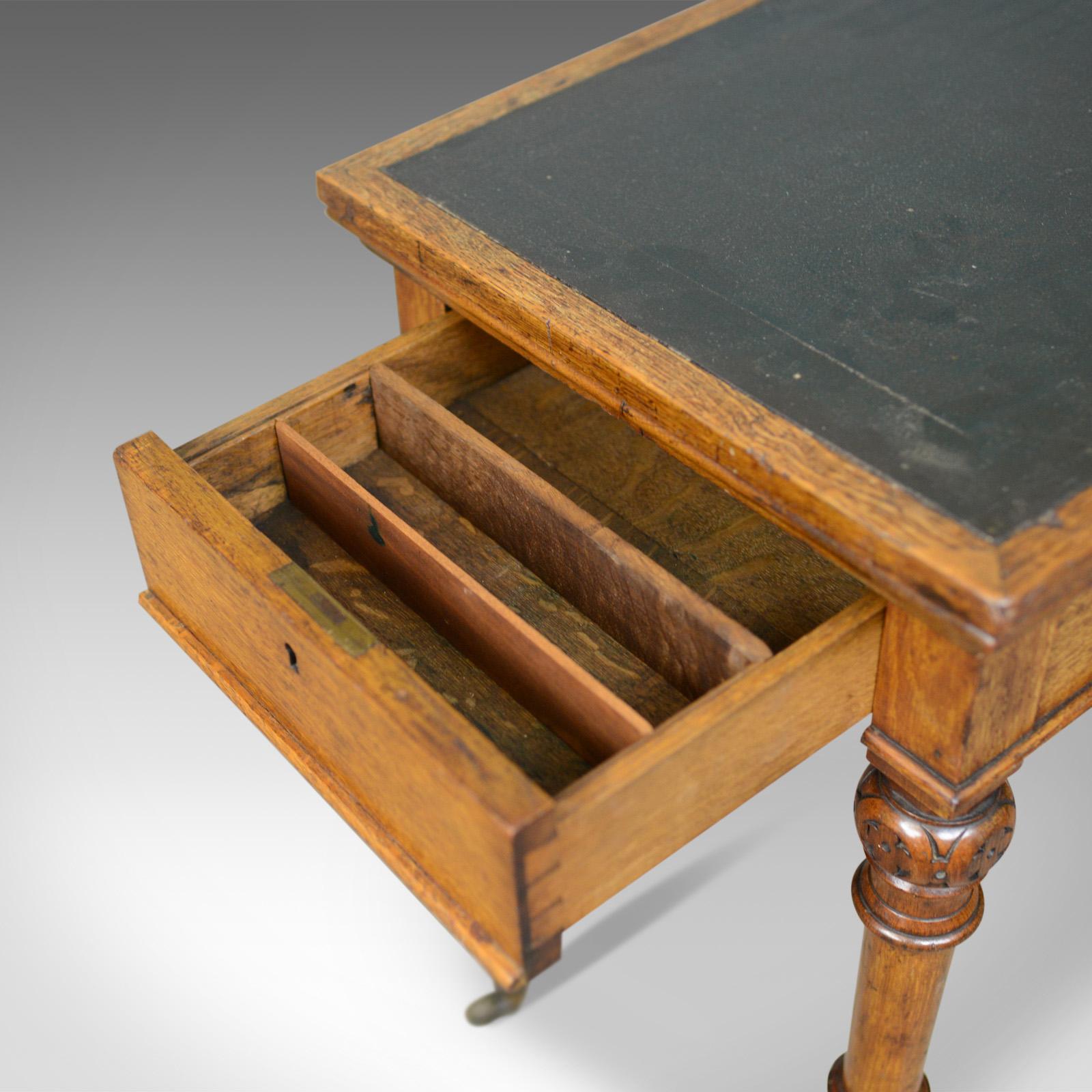 Antique, Adjustable Writing Table, English, Oak, Johnstone and Jeanes circa 1850 3