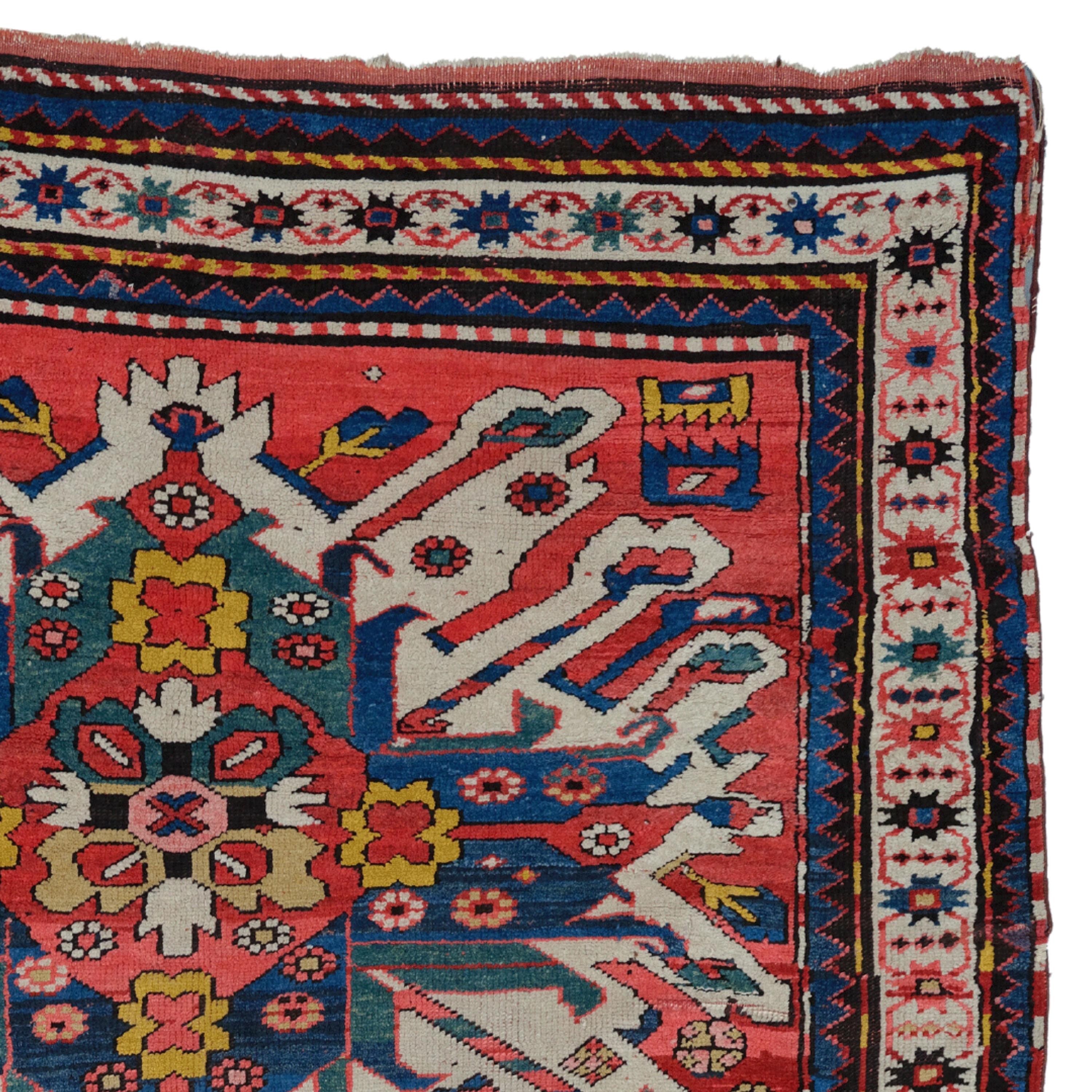 Wool Antique Adler Rug - 19th Century Caucasian Adler Rug, Antique Rug, Vintage Rug For Sale