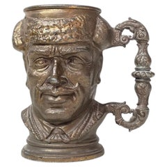 Antique Admiral Bust Pencil Holder in Patinated Metal
